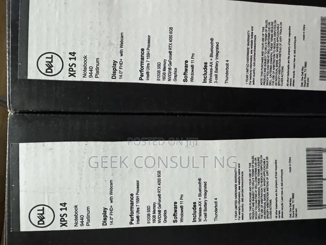 New Laptop Dell XPS 14 9440 16GB Intel Core Ultra 7 SSD 512GB