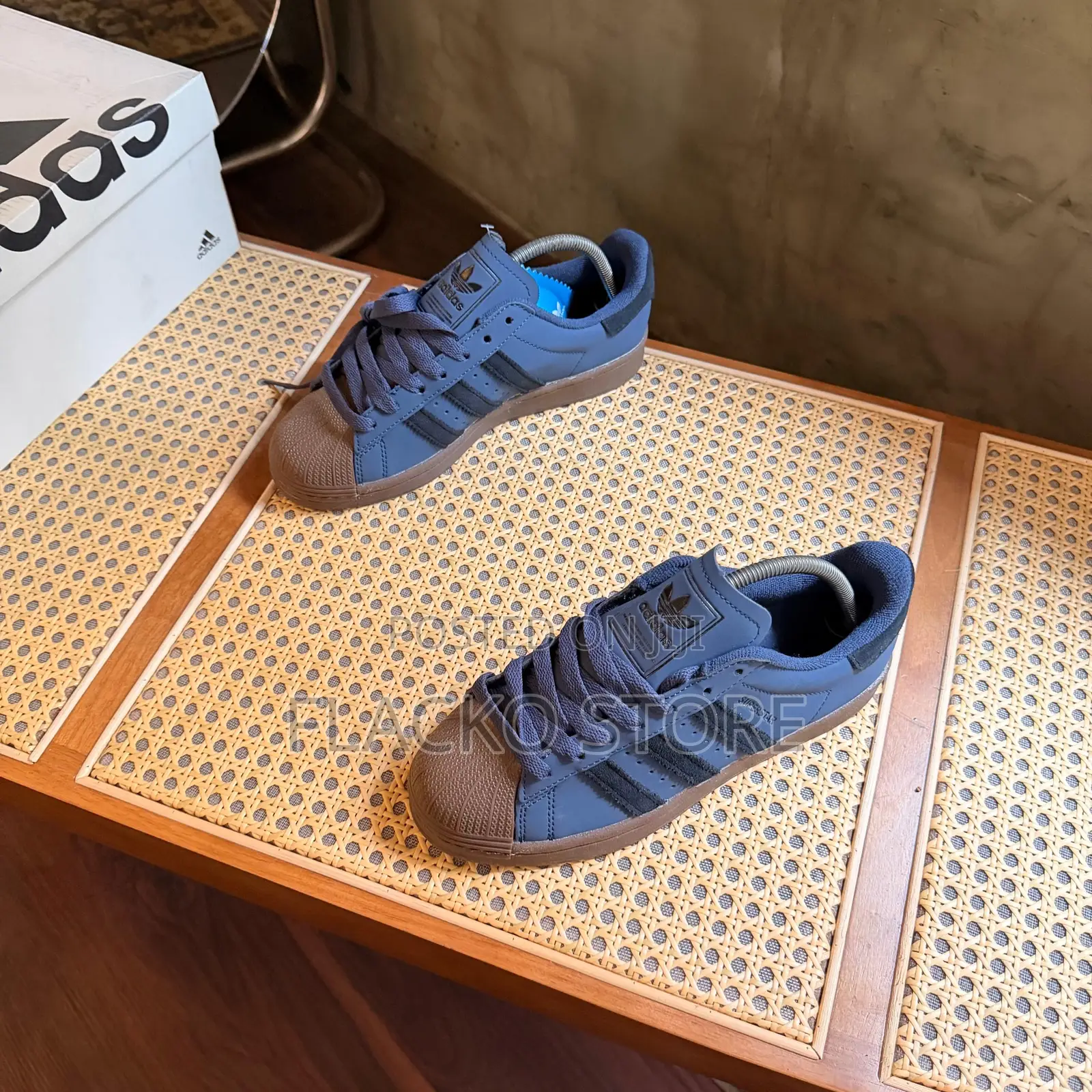 Original Adidas Superstar Navy Gum Sneakers