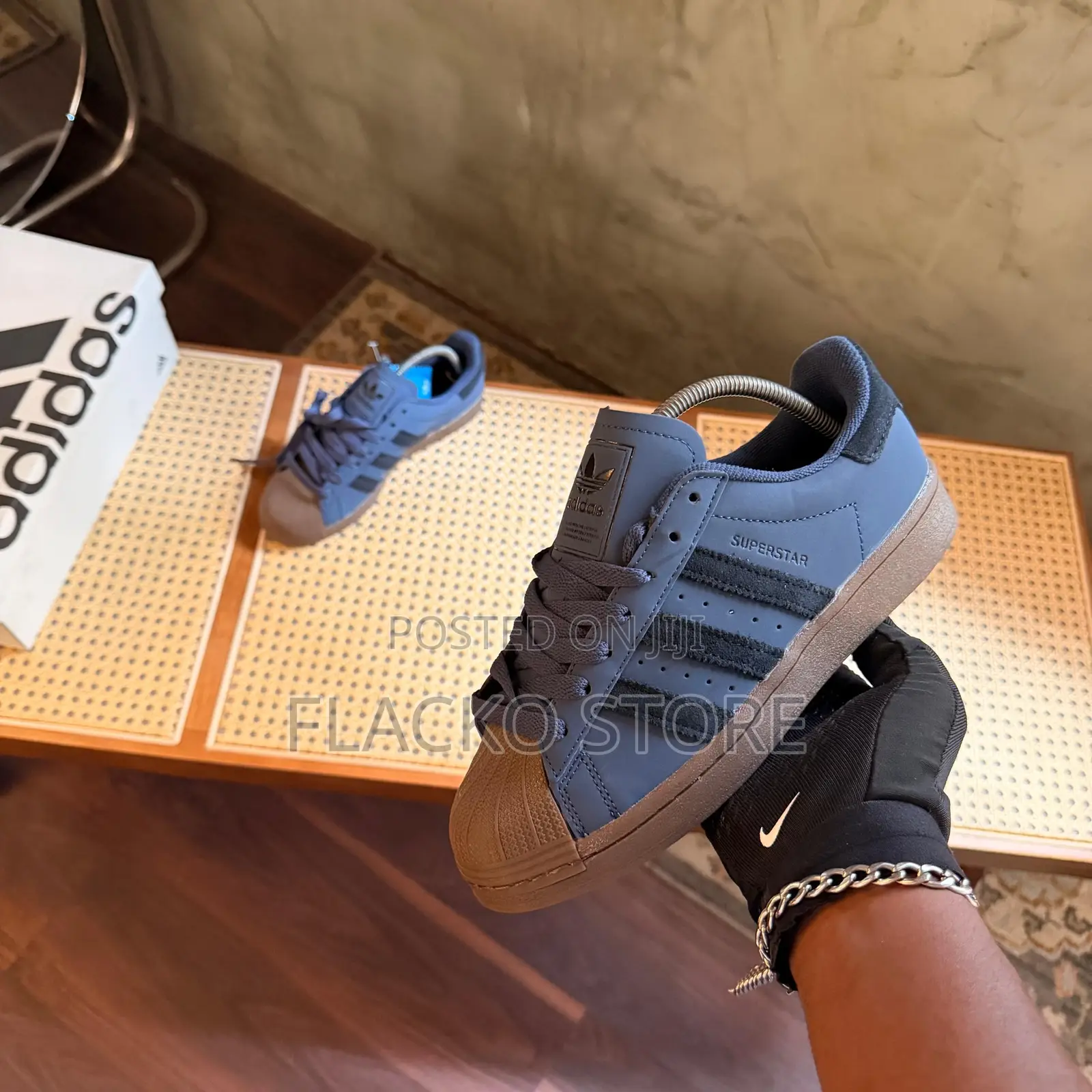 Original Adidas Superstar Navy Gum Sneakers