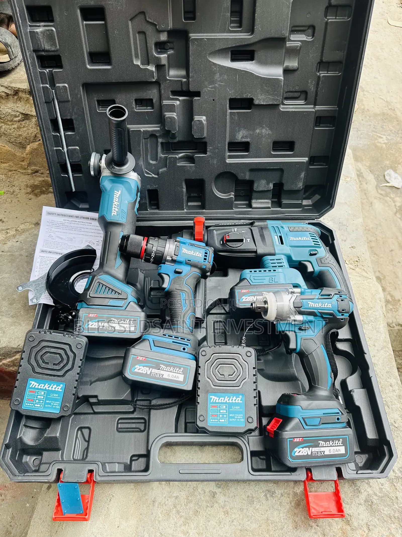 Makita 4in1 Cordless Combo Kit Set Brushless 228volts