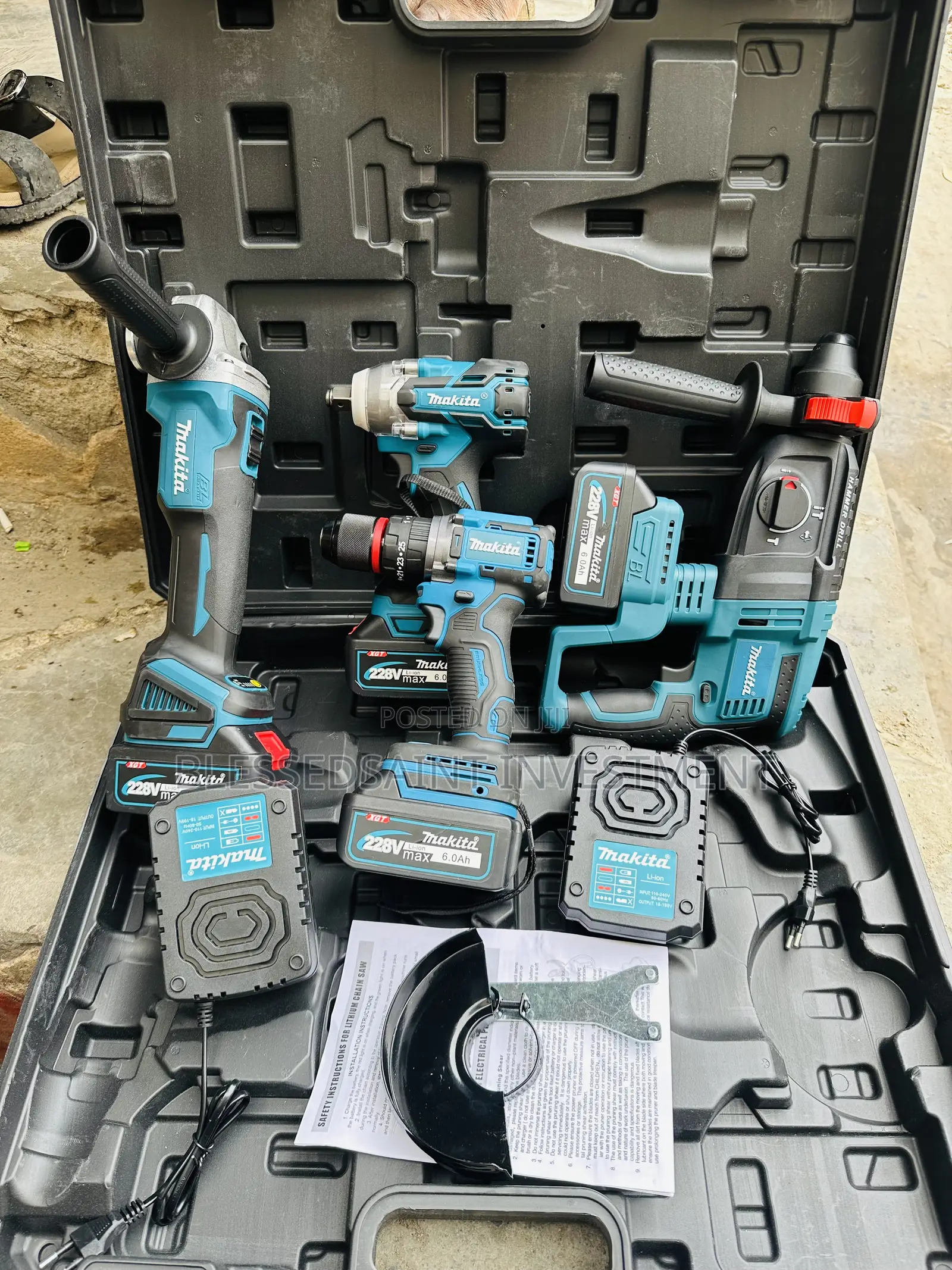 Makita 4in1 Cordless Combo Kit Set Brushless 228volts