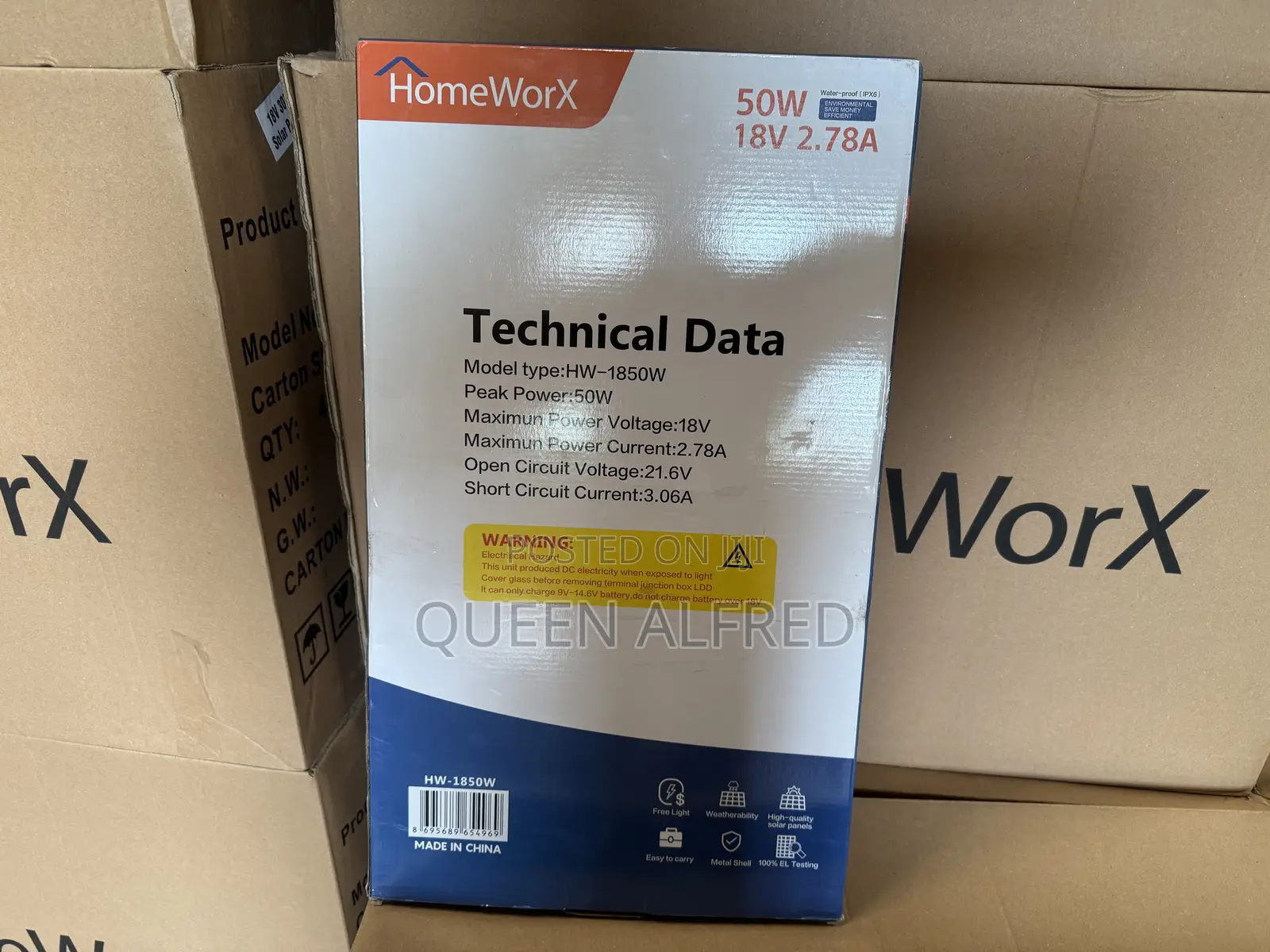 Homeworx 50w Solar Panel (Model:Hw-1850w)