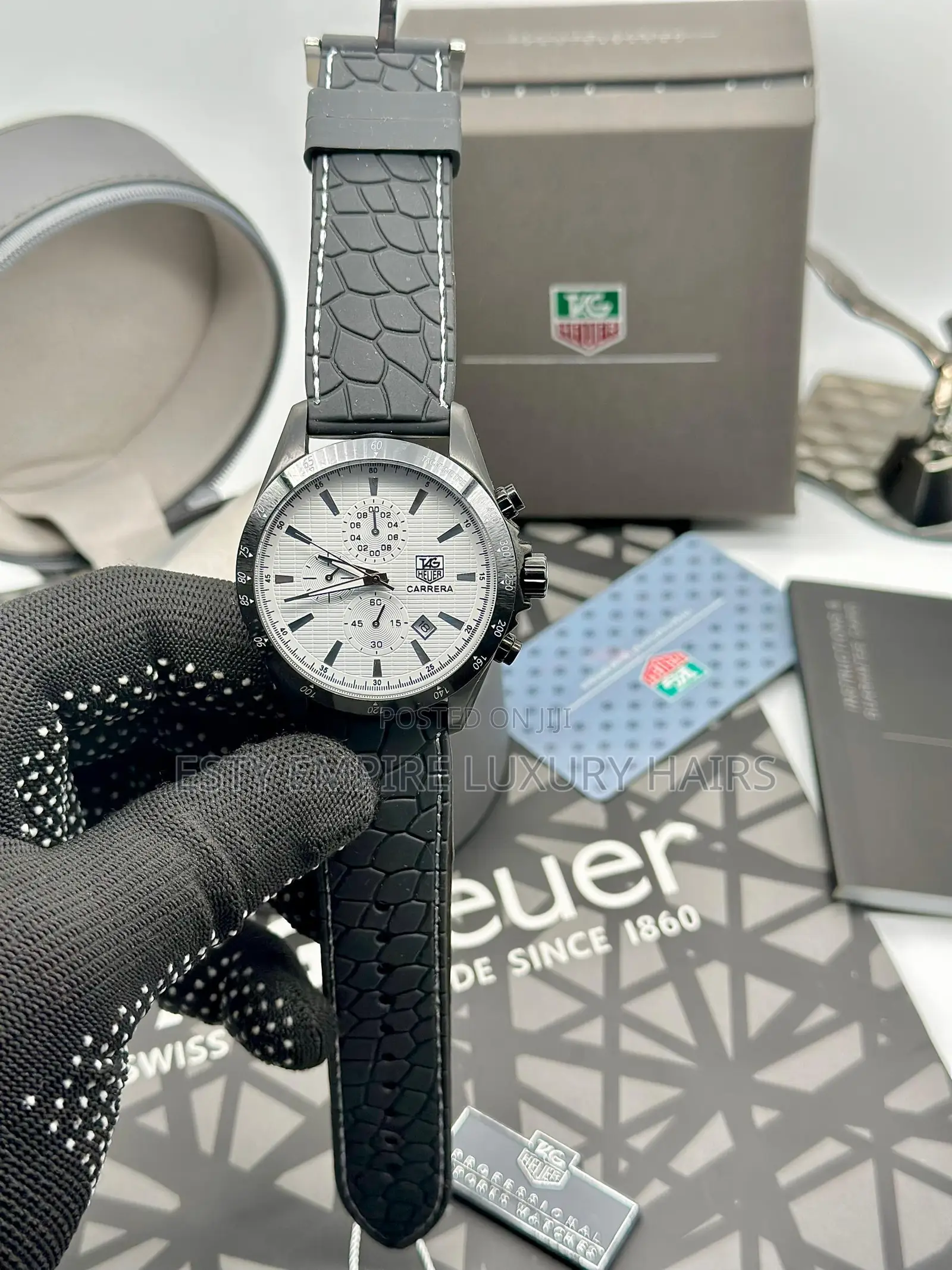High Quality Tag-Heuer Chronograph Rubber / Leather Strap Wrist-Watch