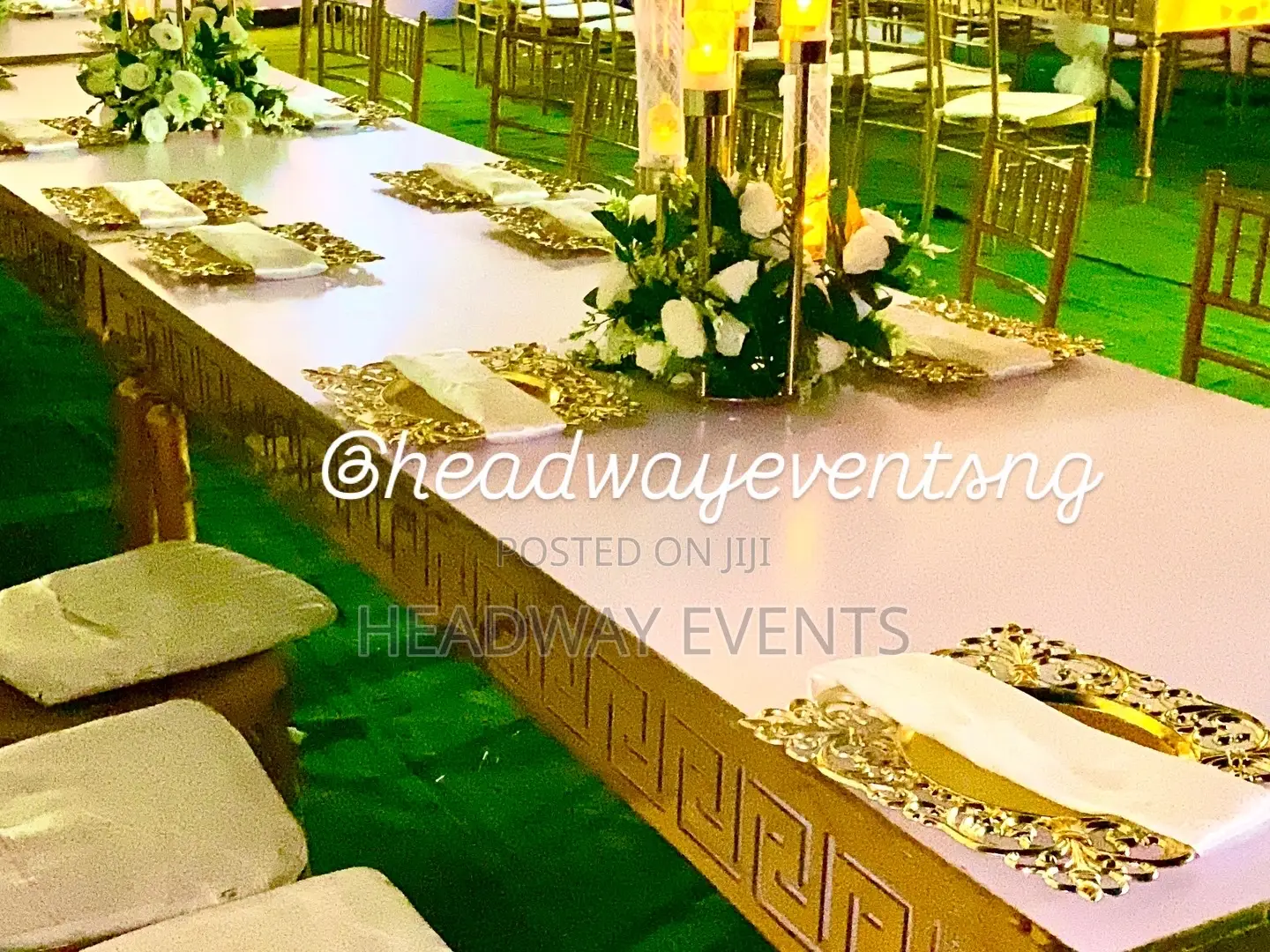 All White Party Dinner Set-Up Decoration