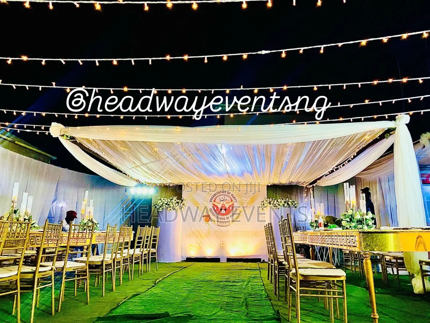 All White Party Dinner Set-Up Decoration