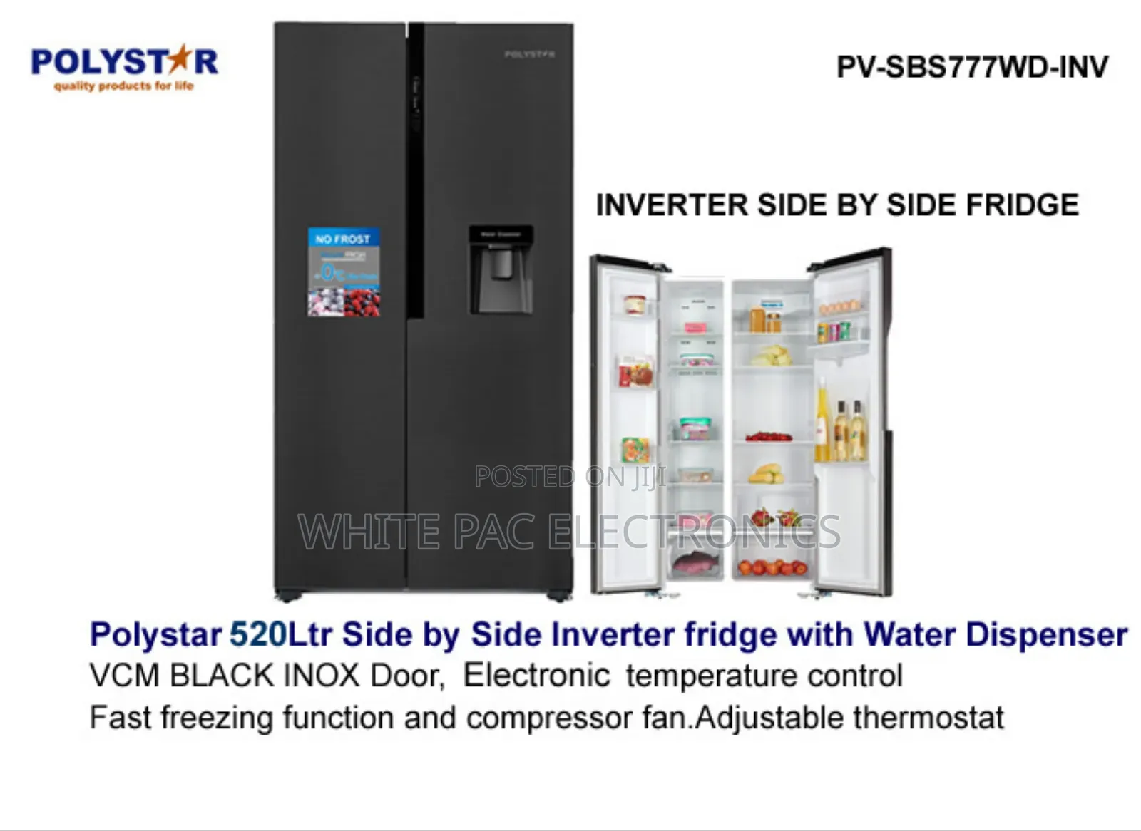 Brand New>Polystar 535 L Said By Said Inverter Fridge Ai > Dispenser