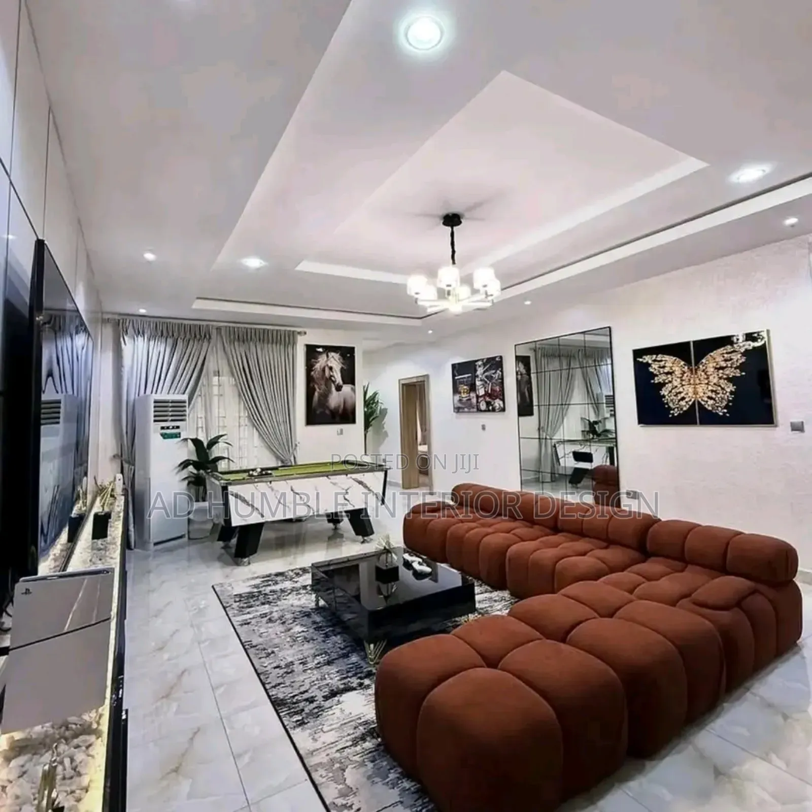 Brown L Shape Luxurious Sofa Chairs