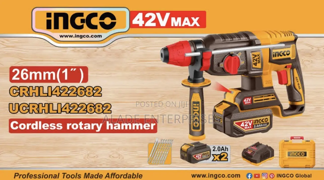 Ingco 42v Battery Cordless Rotary Hammer 26mm