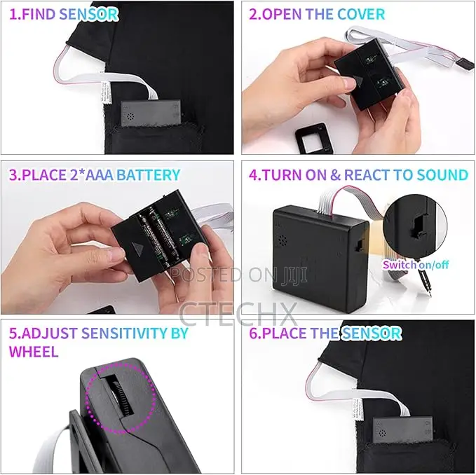 Soooec Led T-Shirt Sound Activated Equalizer Light Up for Party
