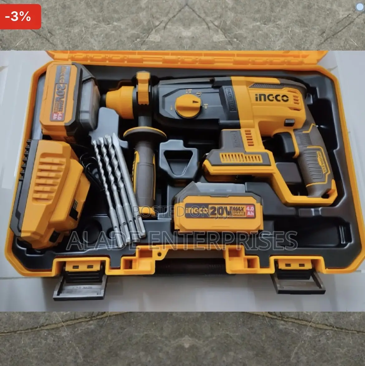 Ingco Battery Rotary Hammer 26mm Cordless Rotary Hammer