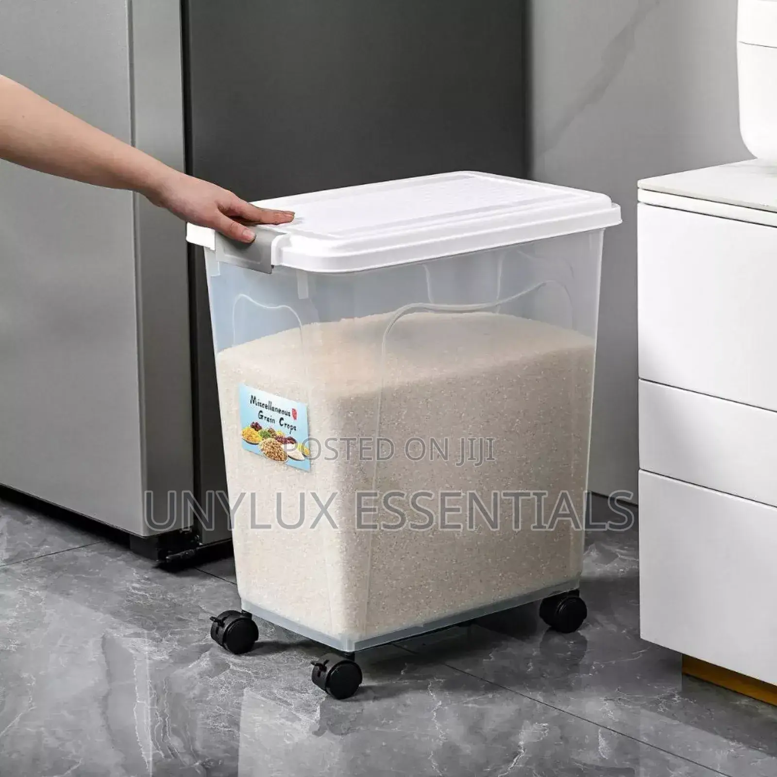 40l Rice Storage Bucket With Wheel