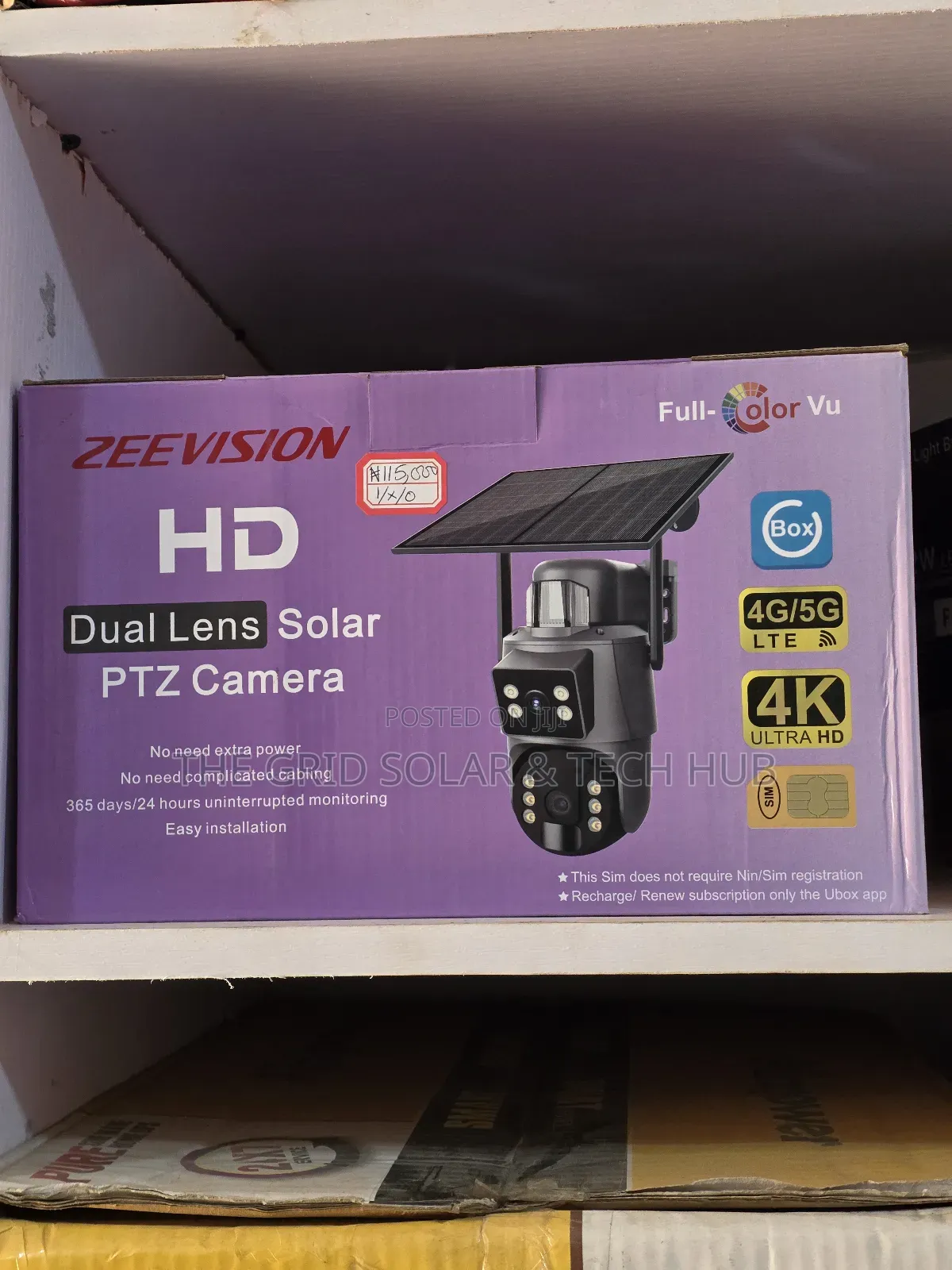 Zeevision Dual Lens Solar Camera – 4g/5g Lte Security (Wireless)