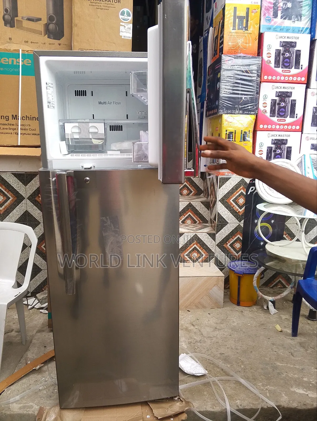 L G Standing Fridge Double Door Stainless Body