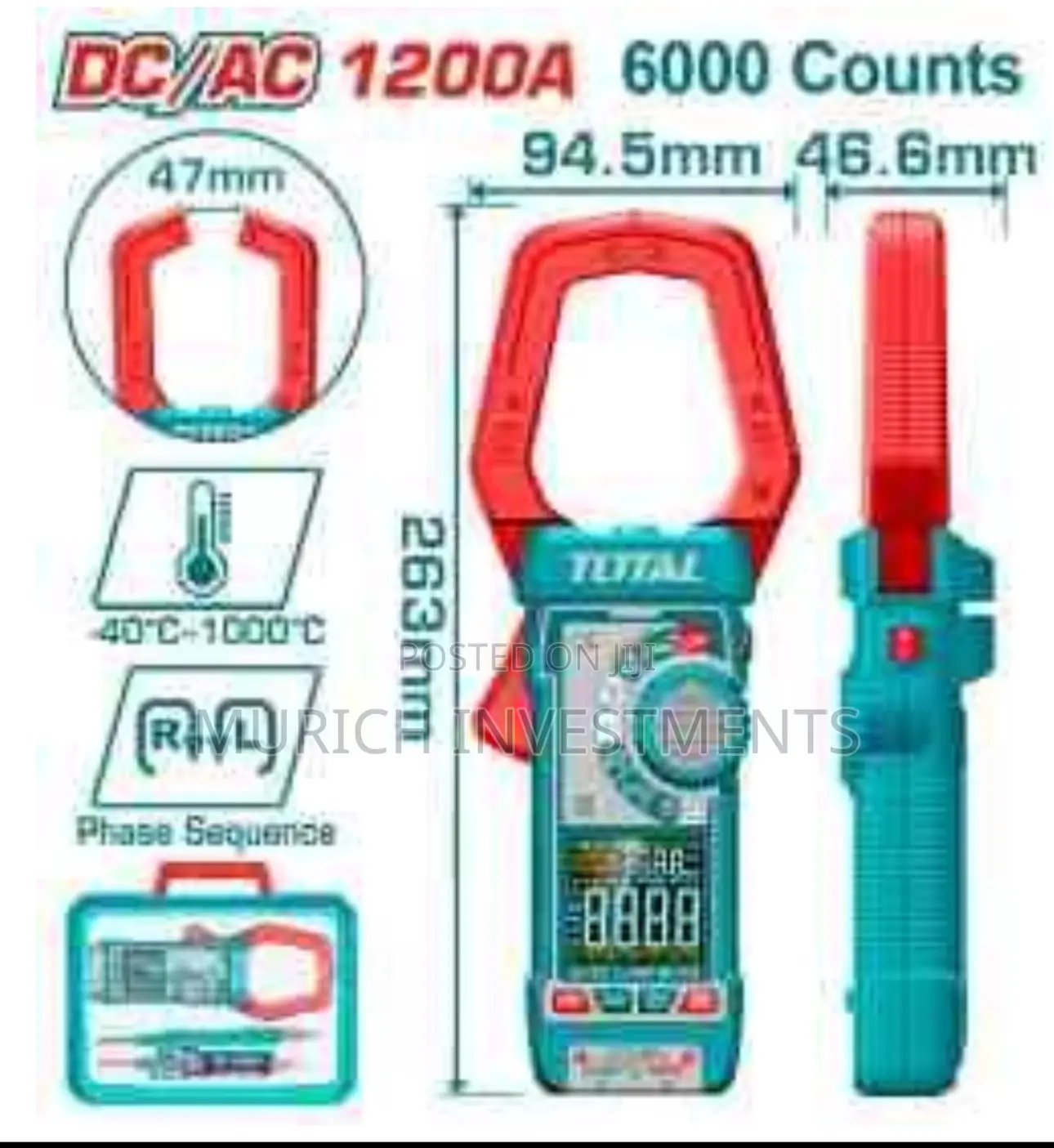 Total Dc/Ac Clamp Meter 1200a TMT