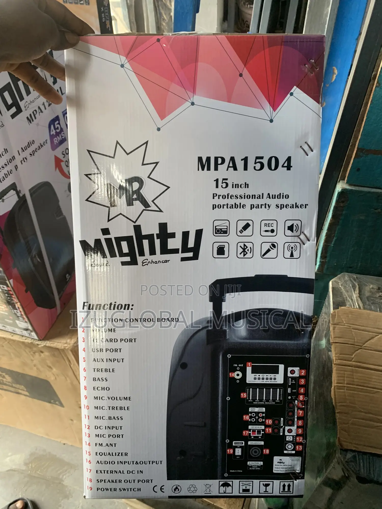 Mighty Pro Audio 15”Inches Public Address Speaker With2 Wireless Mic