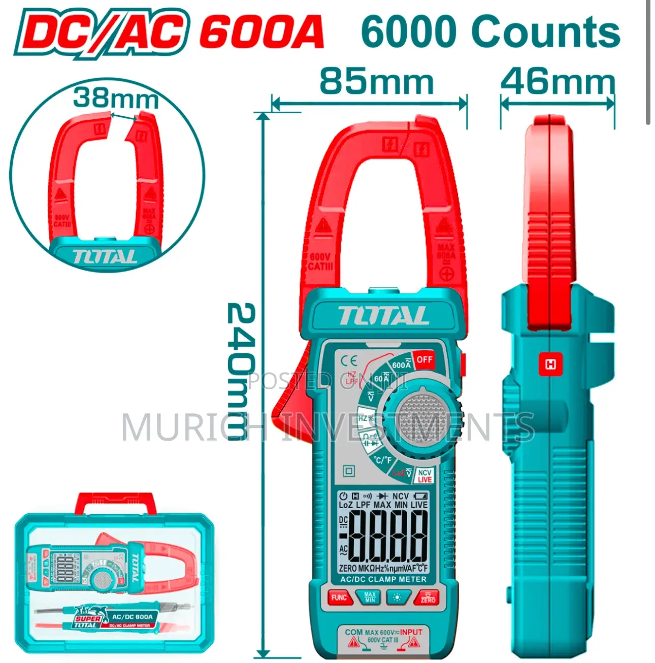 Total Dc/Ac Clamp Meter Ac/Dc 600a Tmt766002