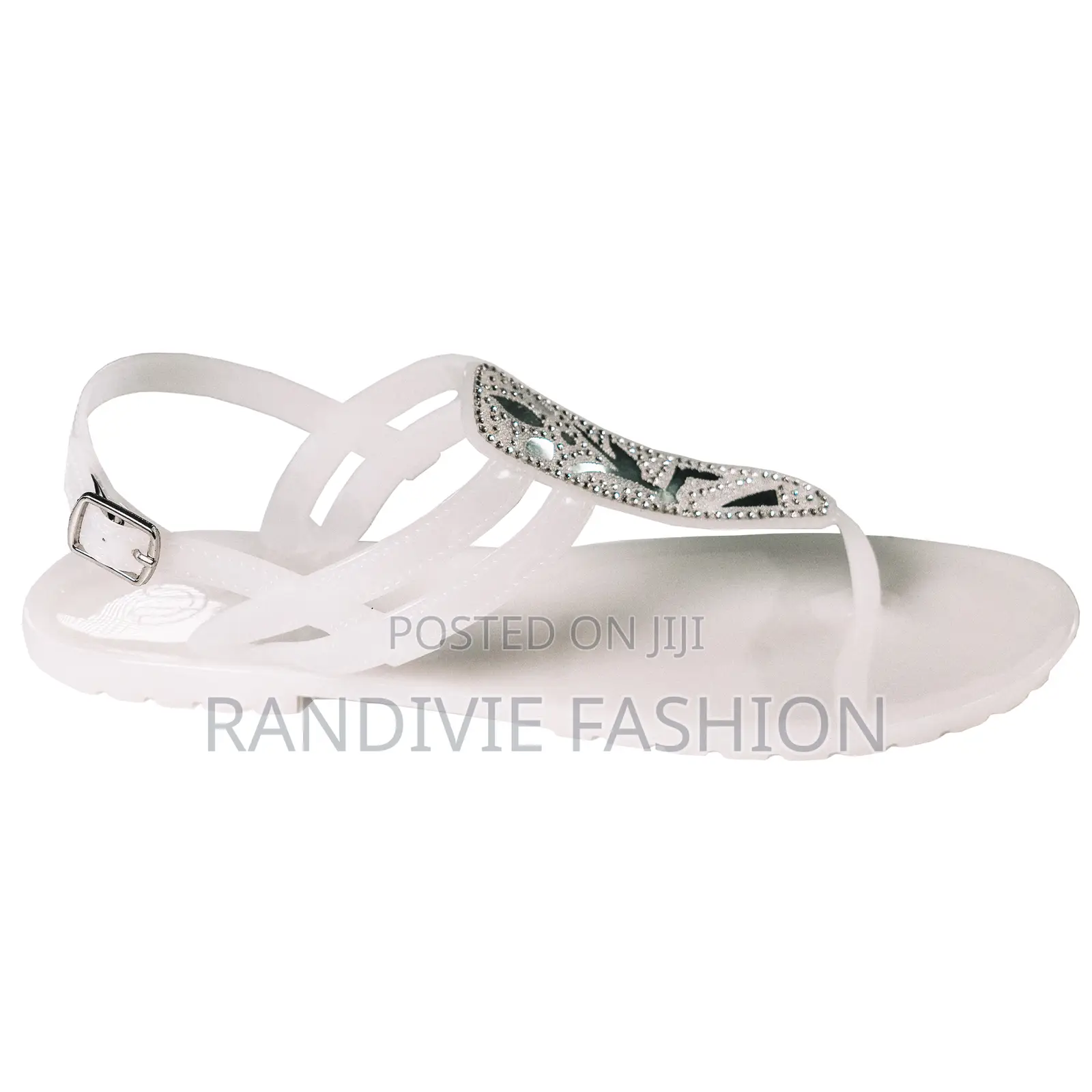 White - Leaves Sandals