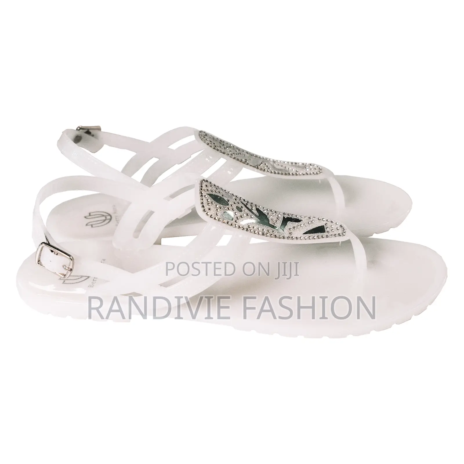 White - Leaves Sandals