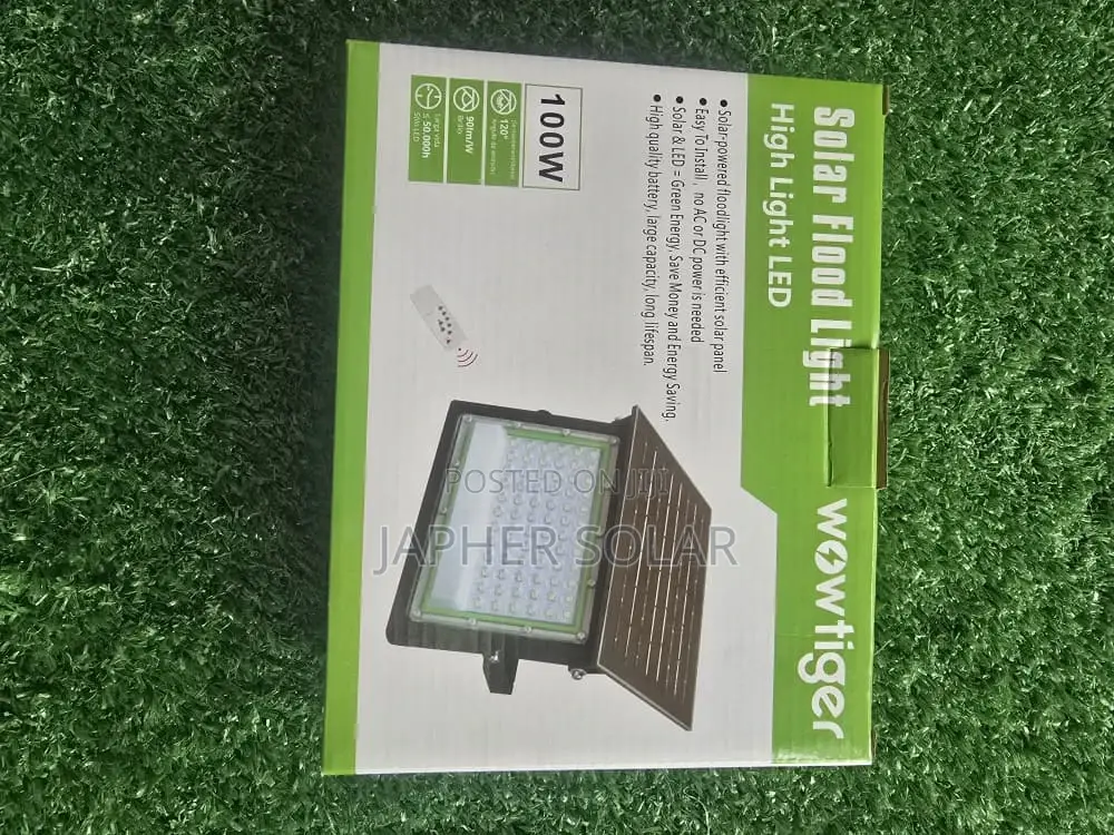 Wowtiger 100w Solar Flood Light – High-Capacity Lithium Battery