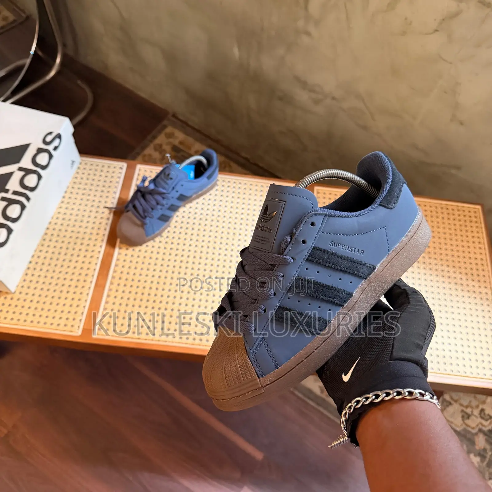 Original Adidas Superstar Navy Gum Sneakers
