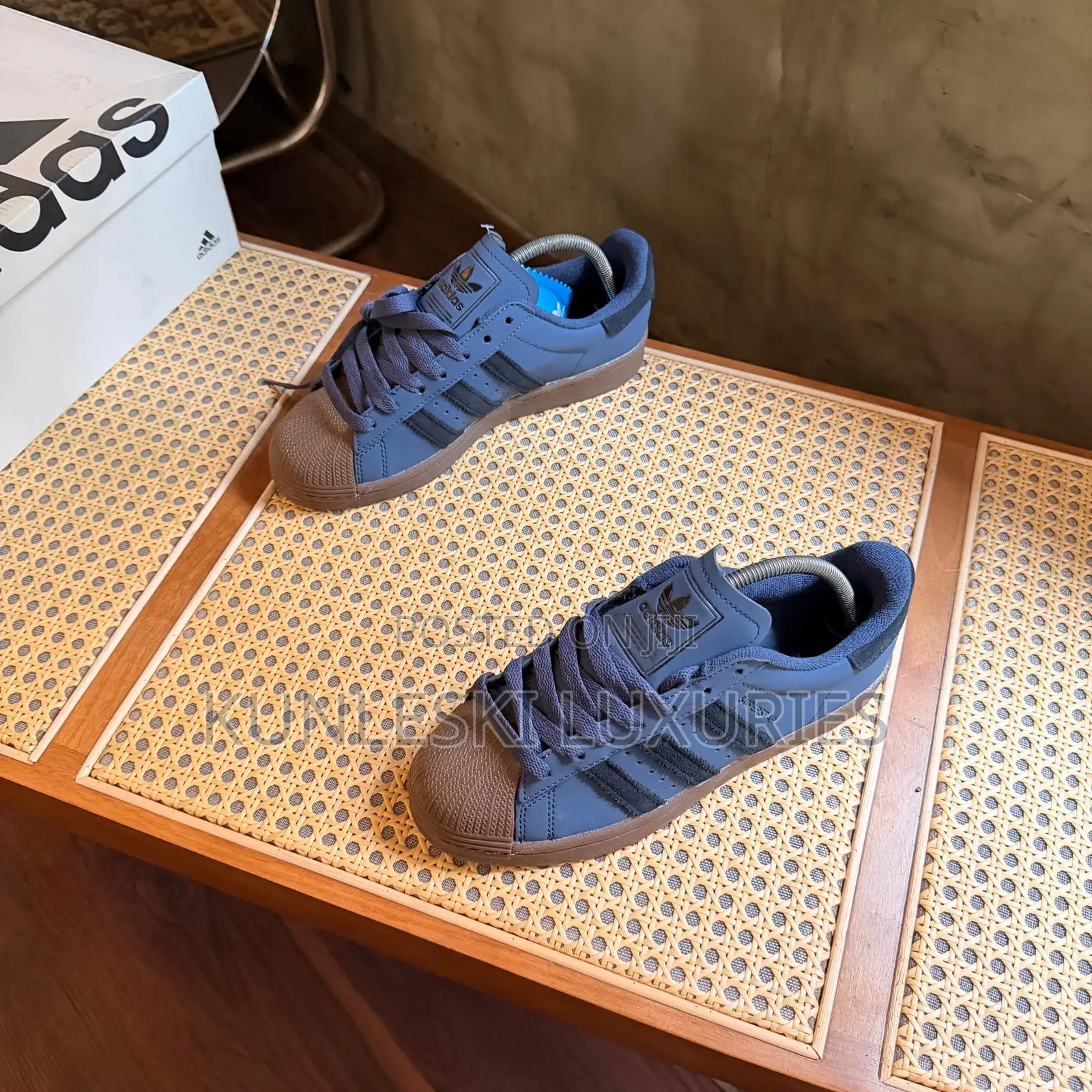 Original Adidas Superstar Navy Gum Sneakers