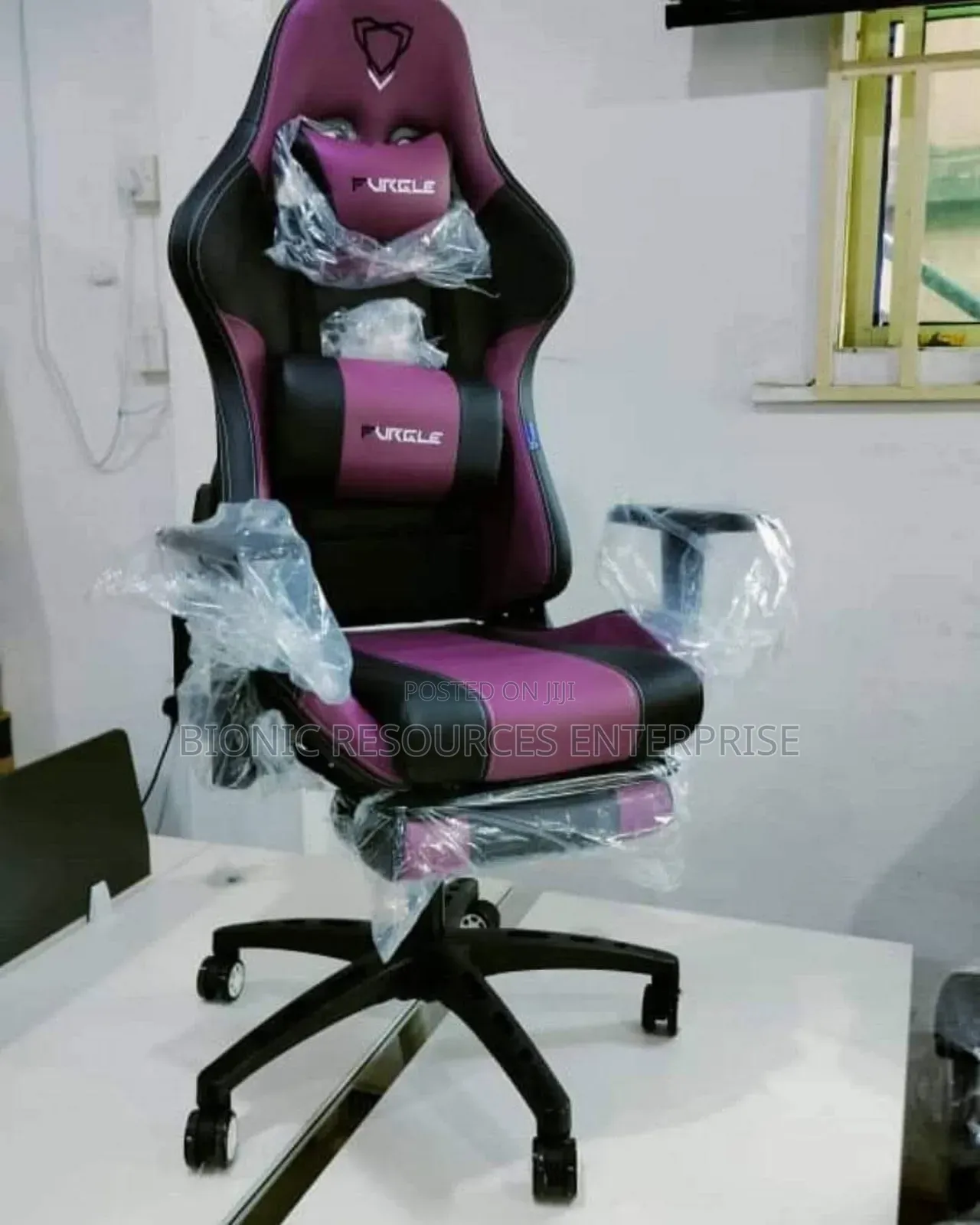 Gaming Chair Black and Purple