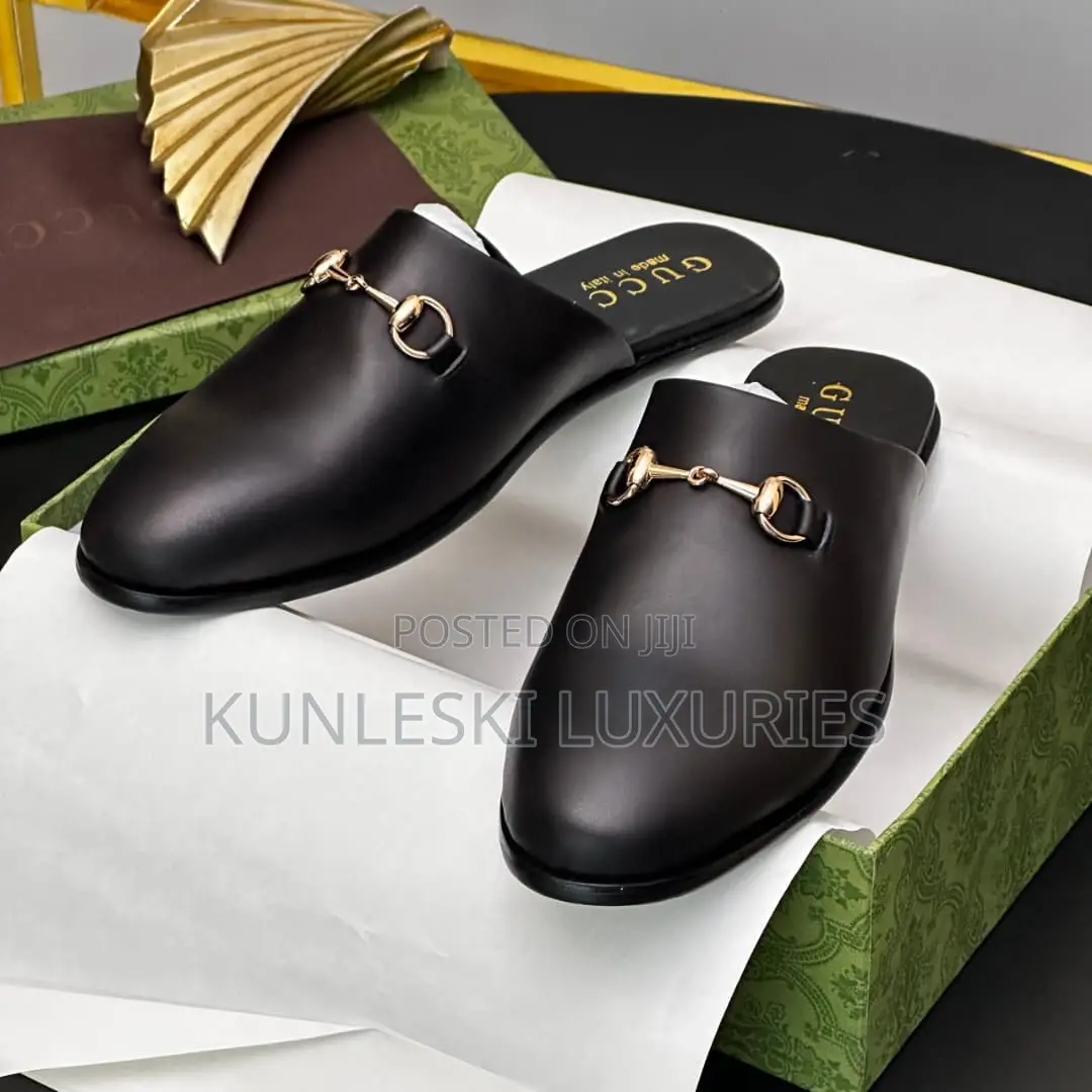 Original Gucci Mules Calf Leather Half Shoe