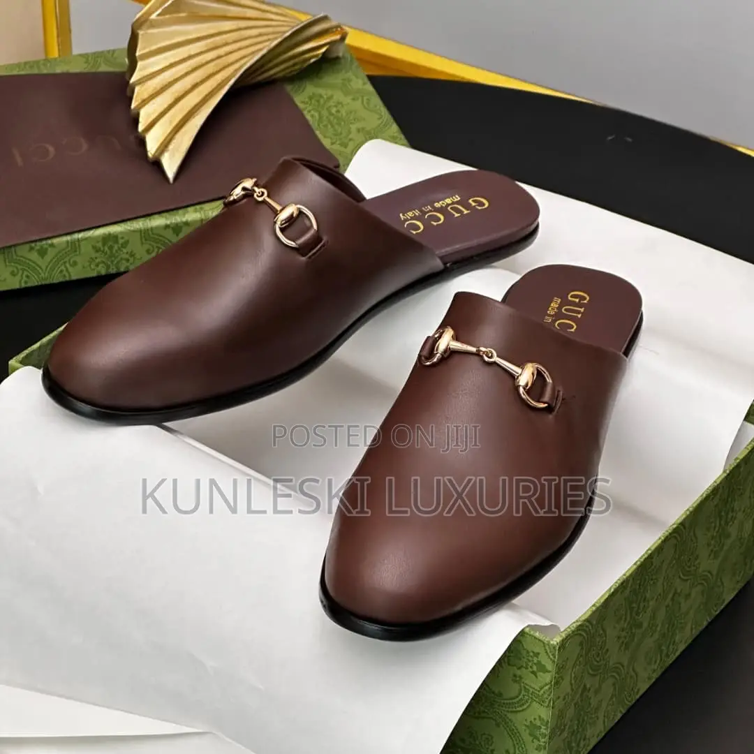 Original Gucci Mules Calf Leather Half Shoe