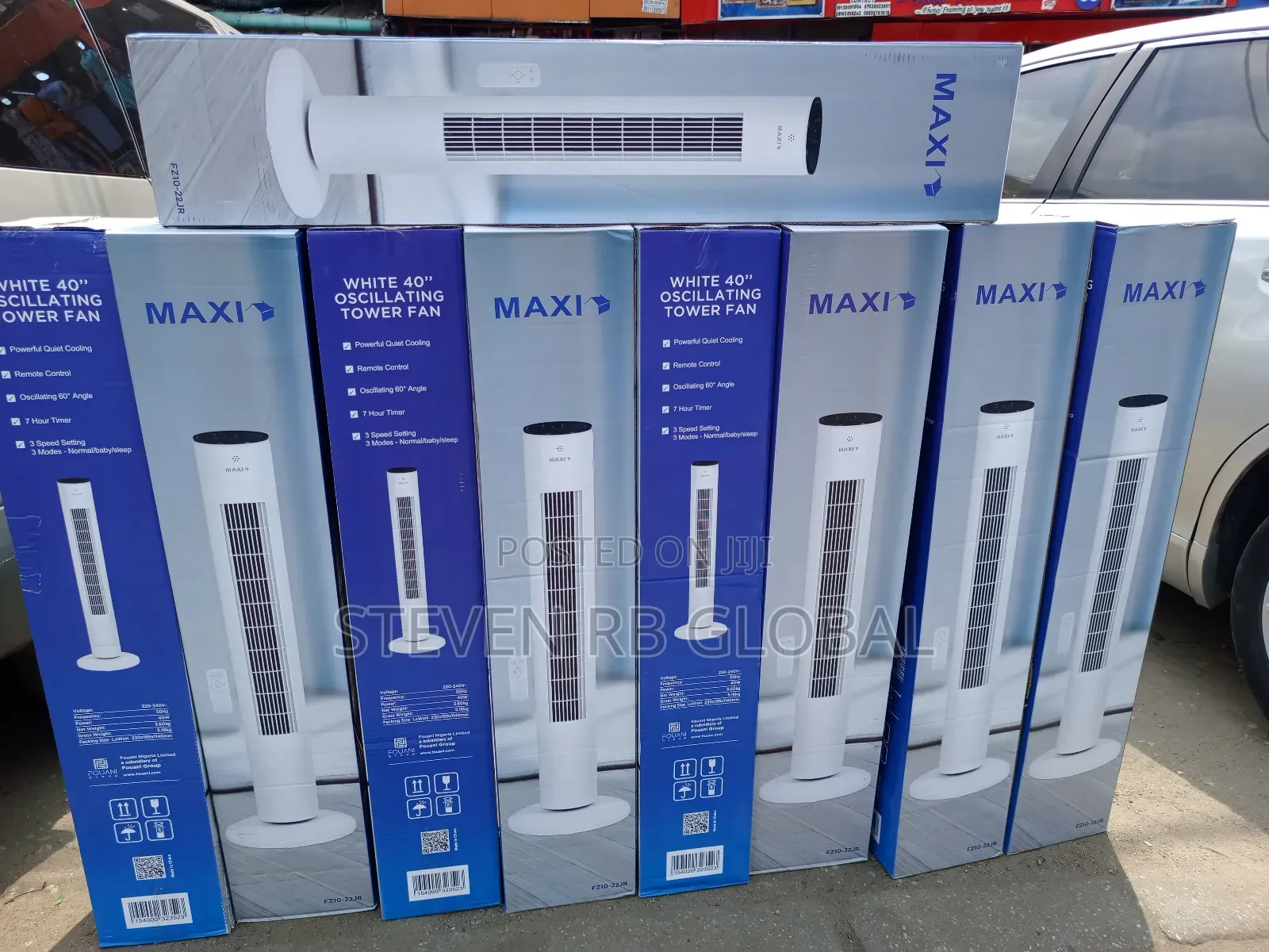 Maxi 40" Tower Fan – White (Fan10-22jr) & Black (Fan10-22jrb)