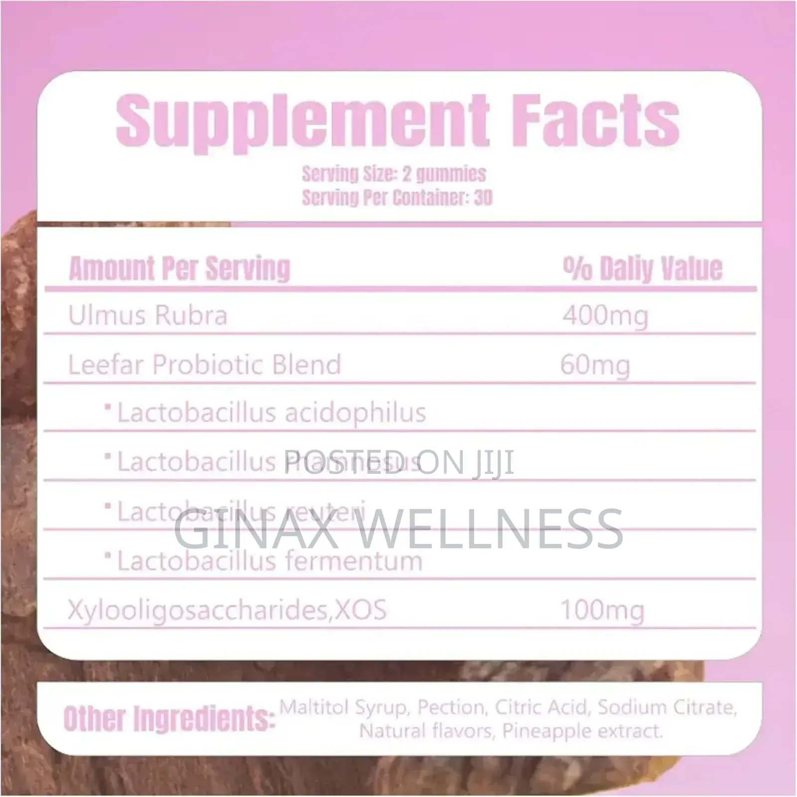 Luckstar Women's Probiotic + Slippery Elm Gummies for Vaginal Health