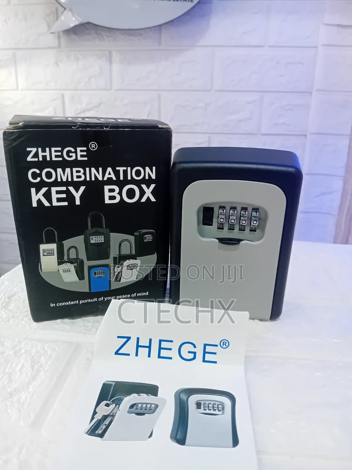 Zhege Key Box, Key Safe Wall Mounted, 4 Digit Combination Metal