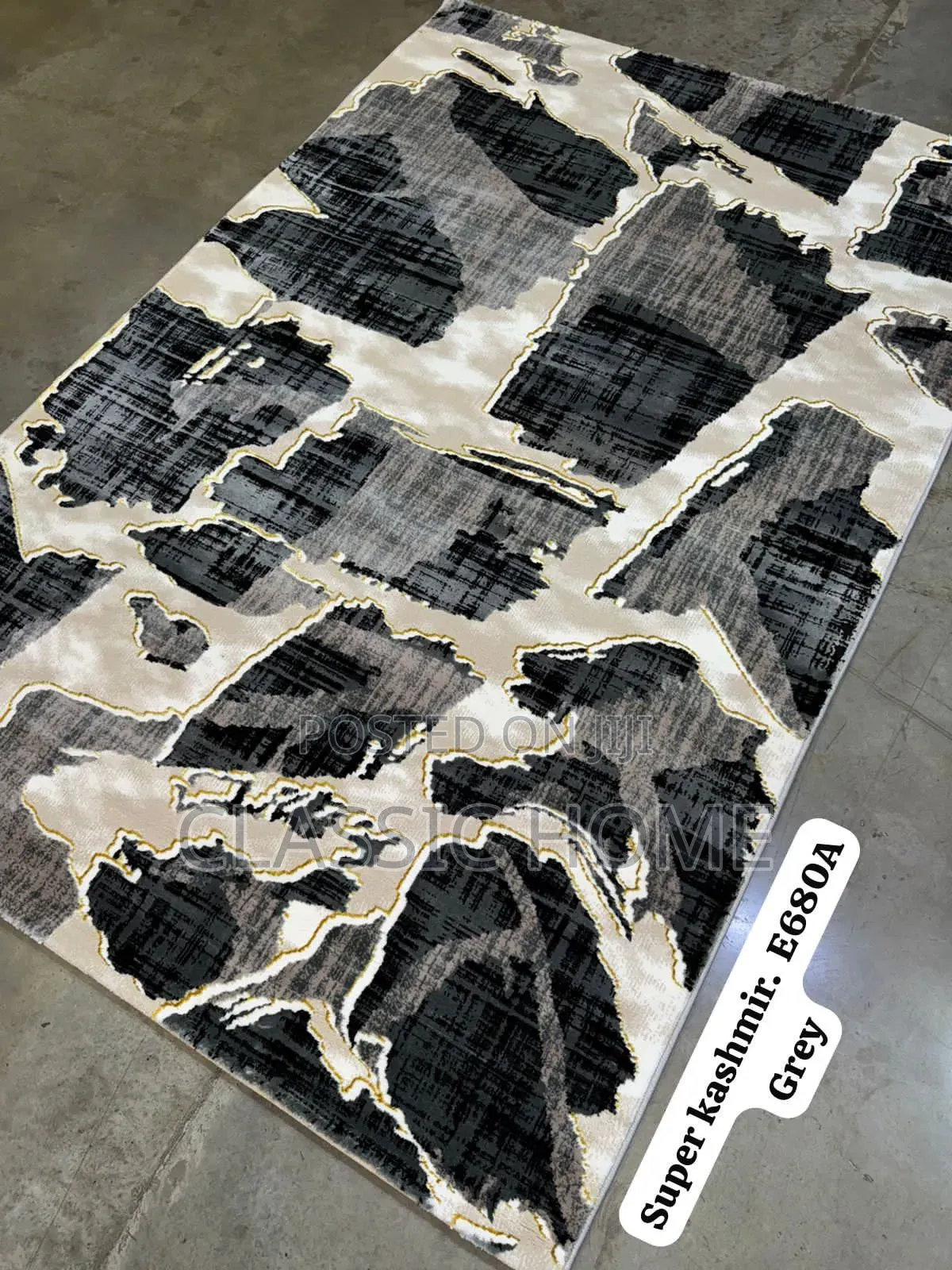 Cream Grey Kashmir Turkish Center Rug