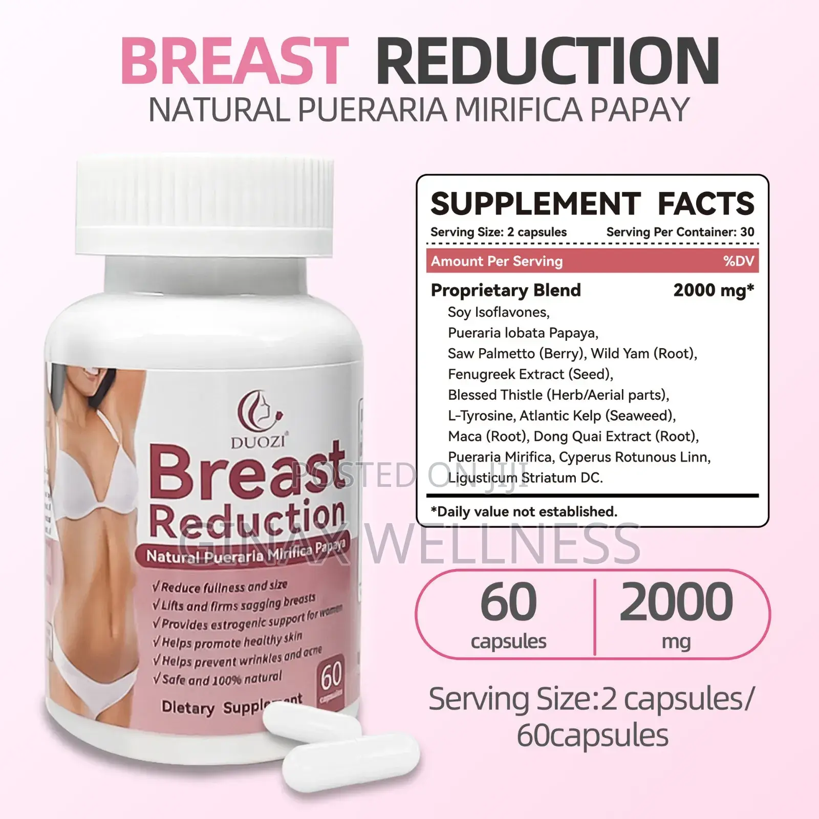 Duozi Breast Reduction Capsules With Pueraria Mirifica Papaya