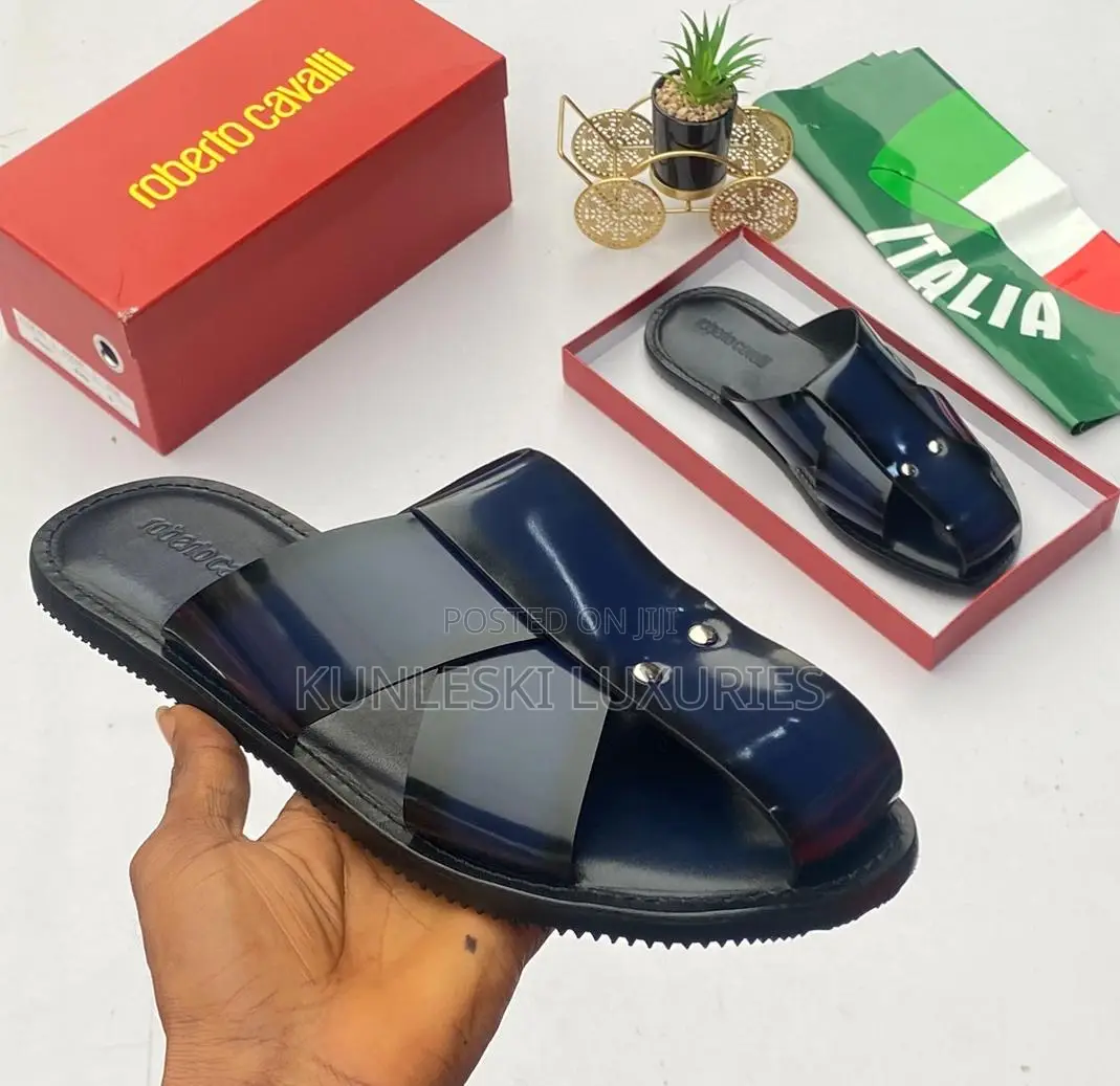 Italian Roberto Cavalli Matured Leather Slippers