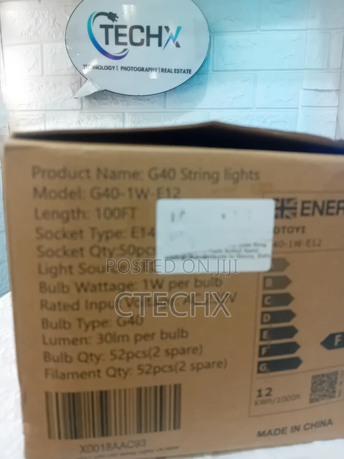 Zotoyi 100ft Outdoor String Lights Led Mains Powered 50+2 Spare Bulbs