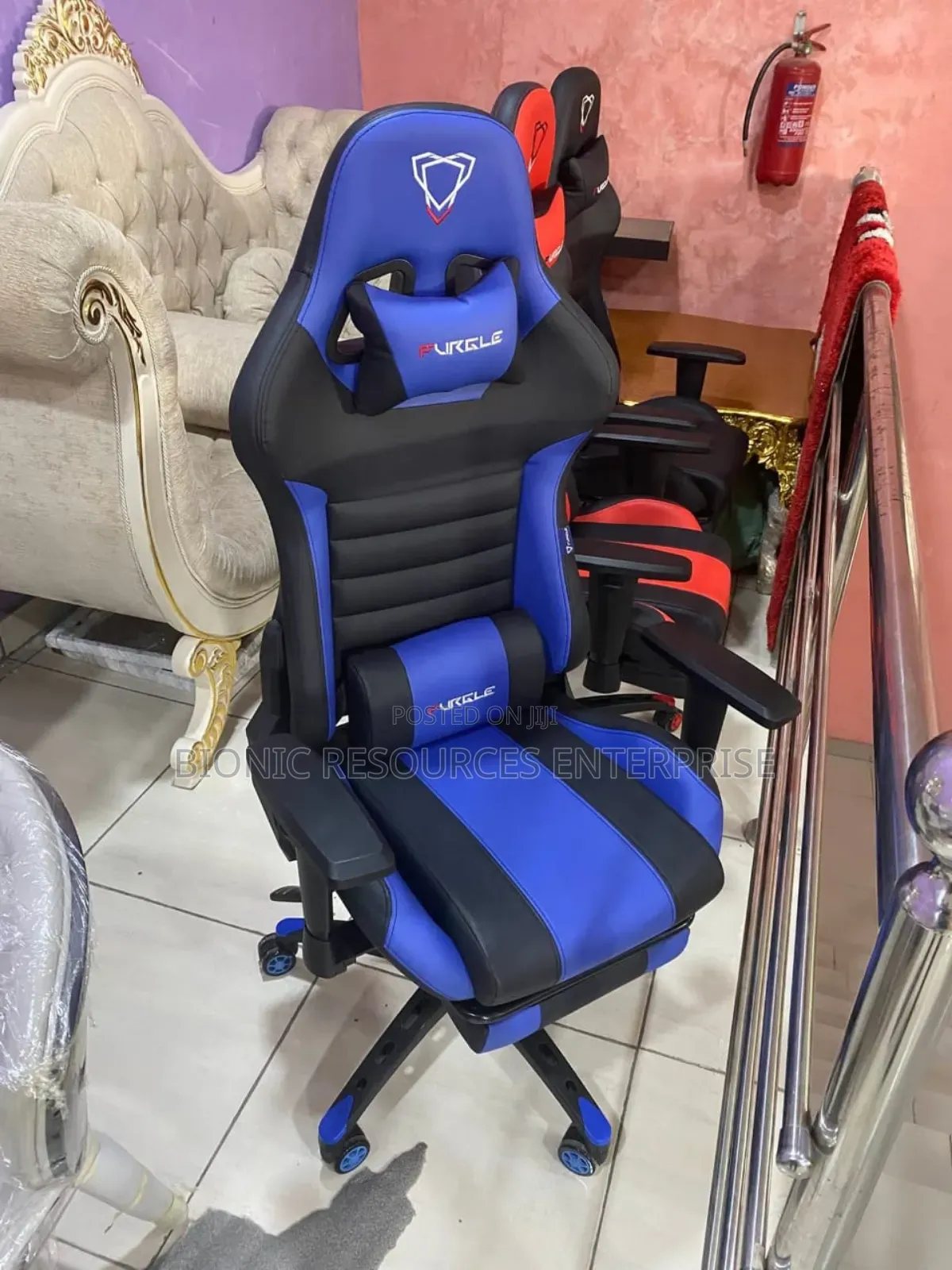 Adjustable Gaming Chair Black and Blue Colour