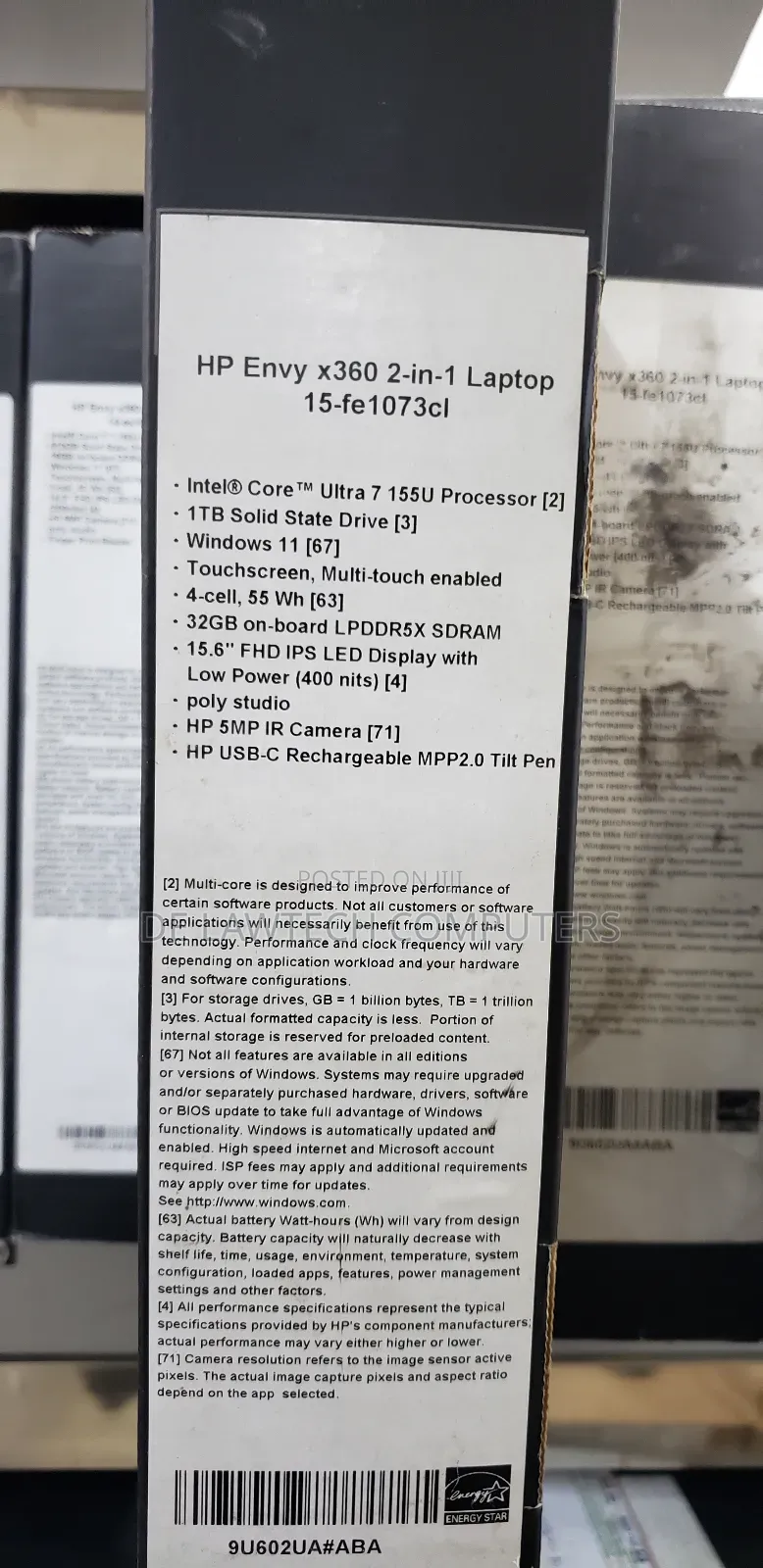 New Laptop HP Envy 15 32GB Intel Core Ultra 7 SSD 1T