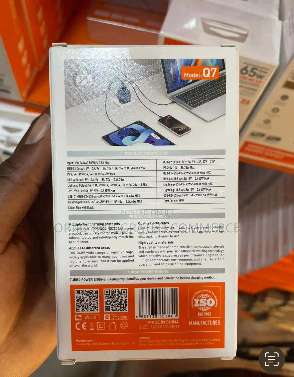 Gan 65w Super Fast Charger 4 Outlet Q7