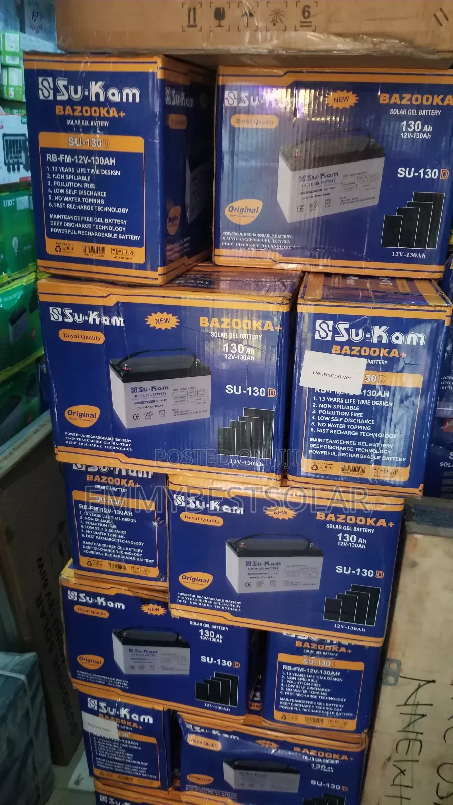 130 Amps 12v Su Can Solar Gel Battery