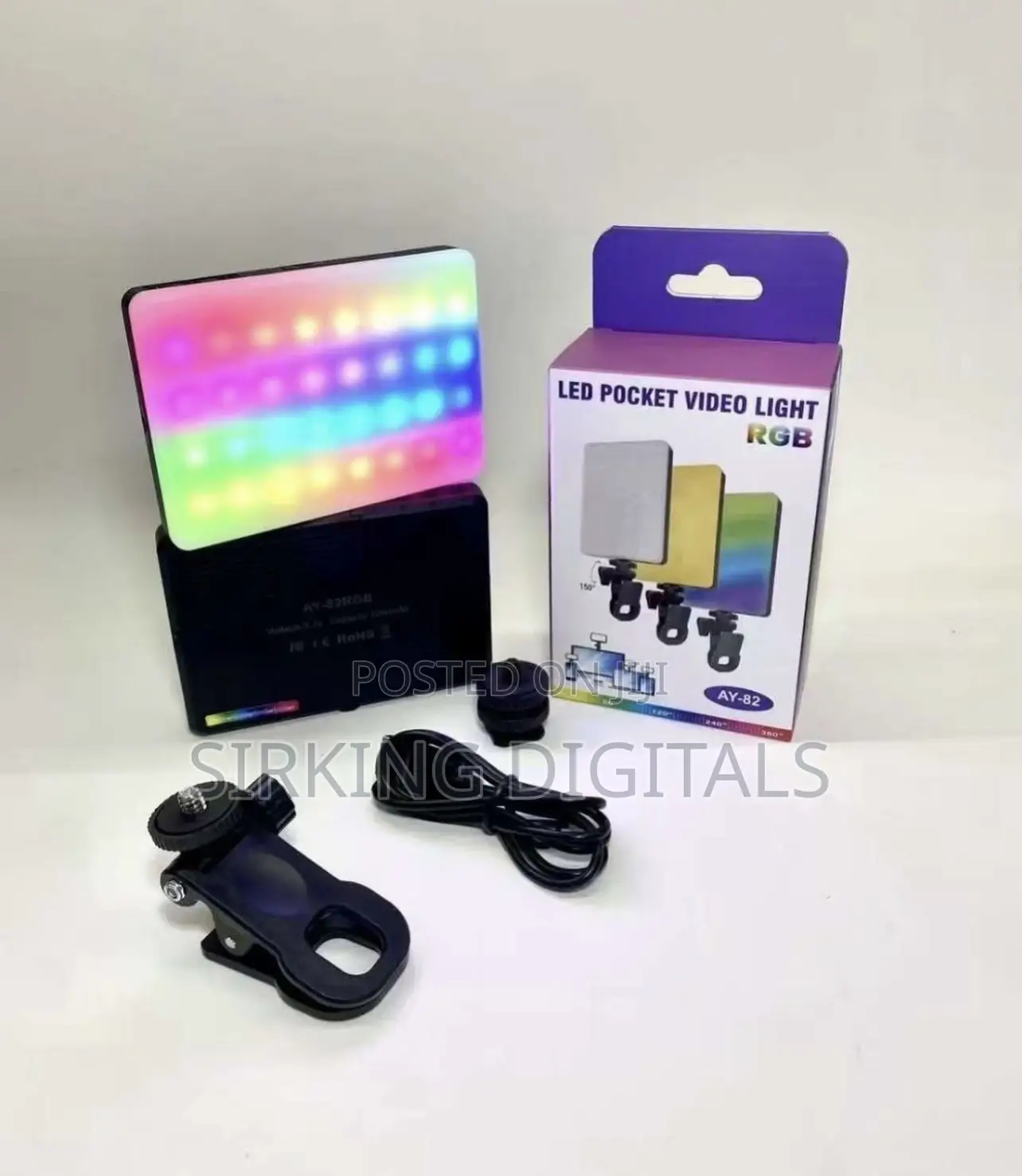 Led Pocket Video Light Ay-82 With RGB Light