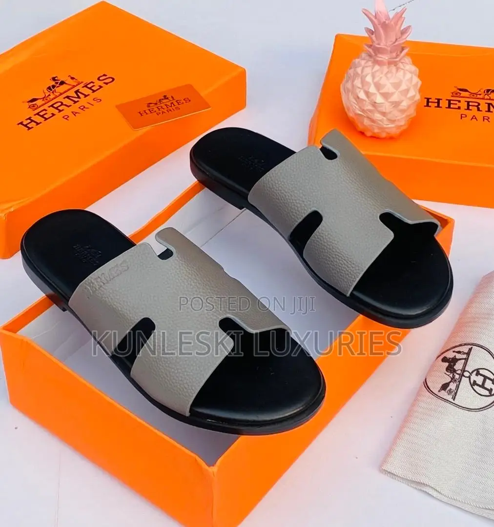 Original Hermes Leather Slippers