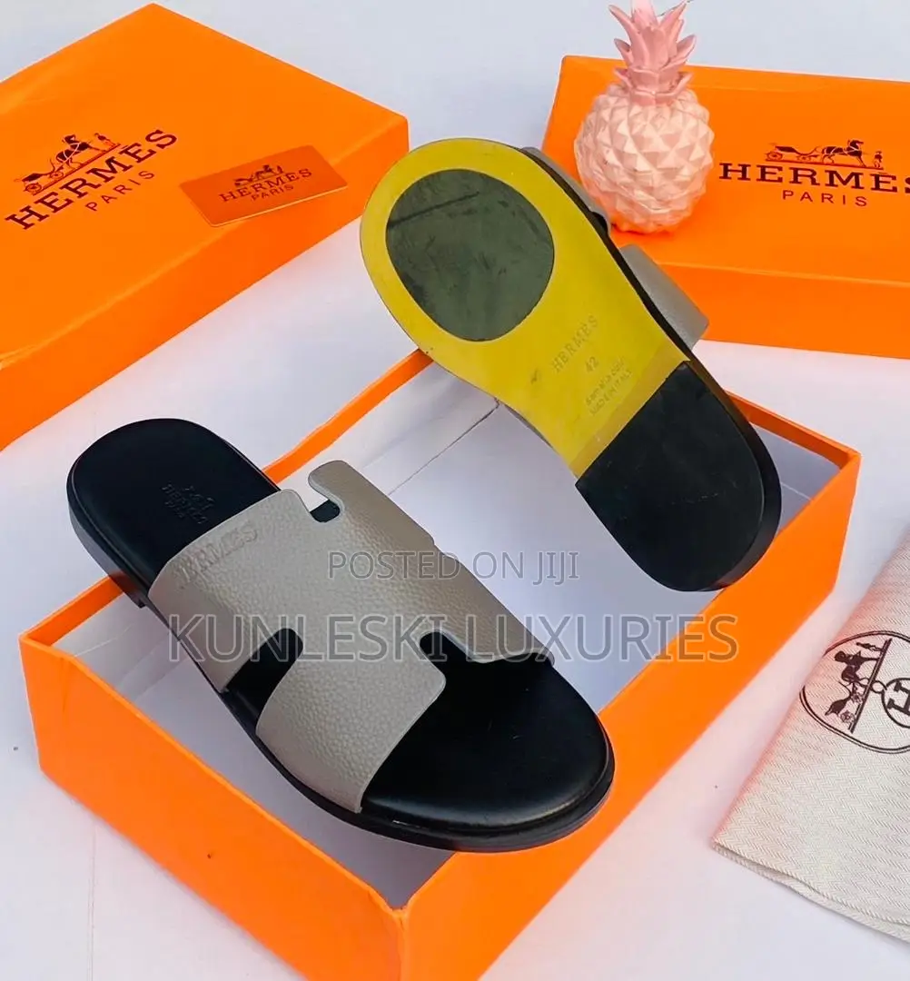Original Hermes Leather Slippers