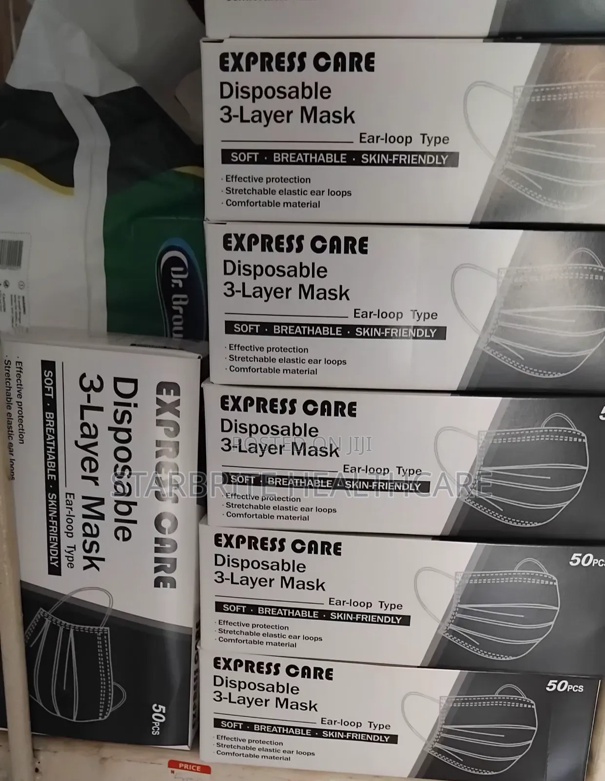 Disposable Face Mask - Black (3 Ply, Earloop Design)