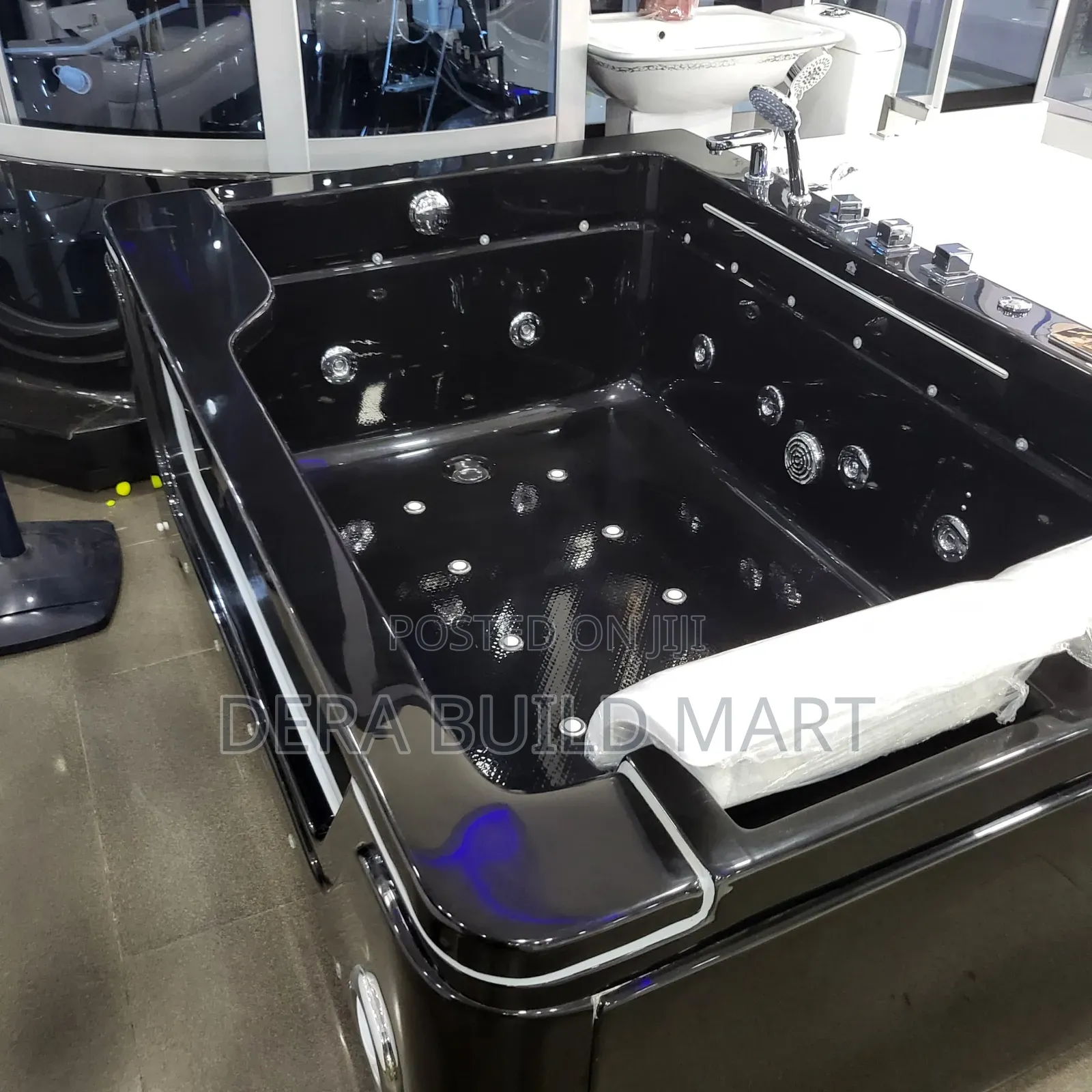 Deluxe Matte Black Whirlpool Jacuzzi Bathub