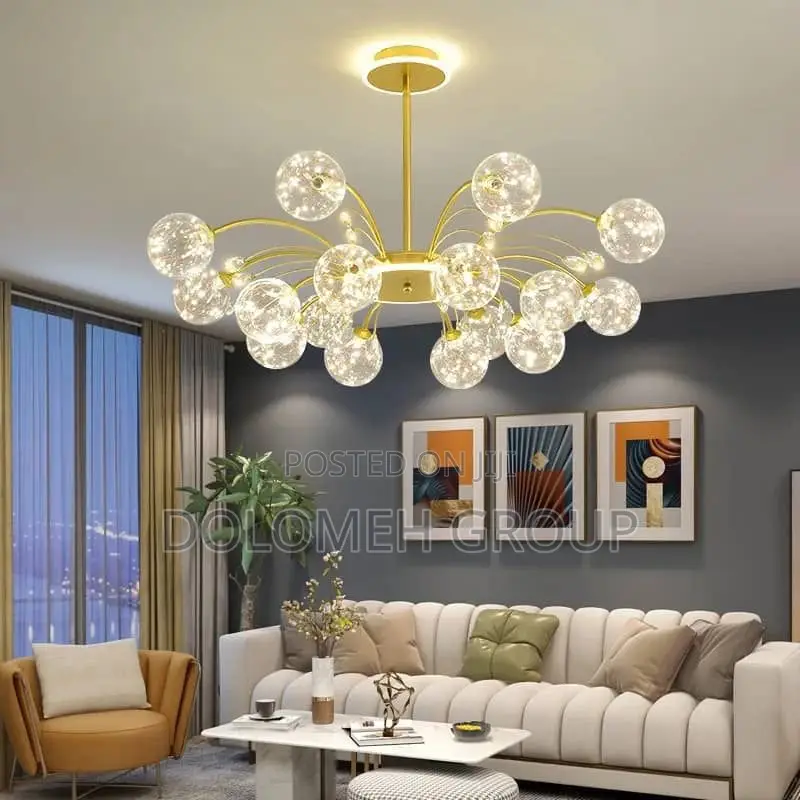 Clear Glass Nordic Chandelier Gold