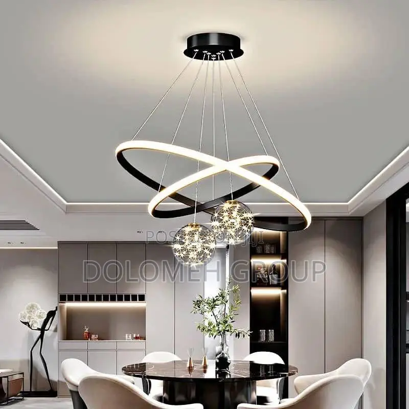 Nordic Glass Chandelier Black