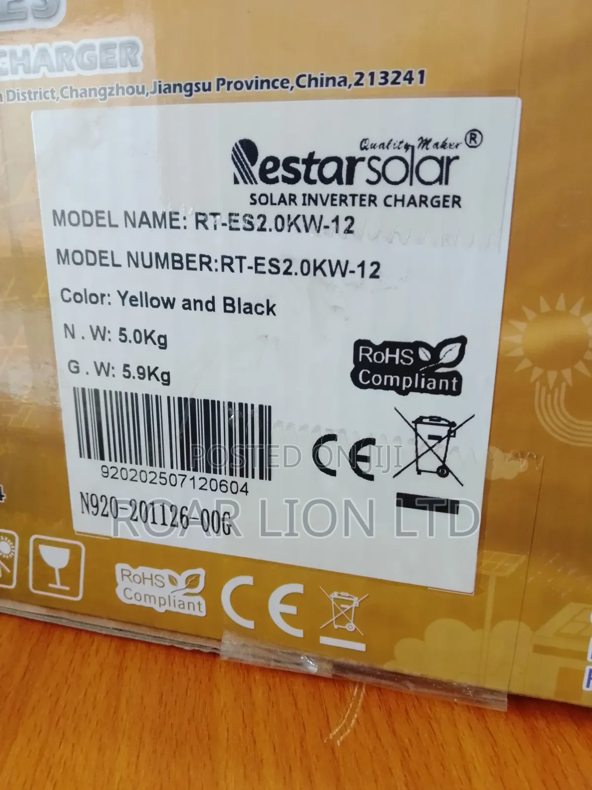 2kva Restarsolar Inverter 12v