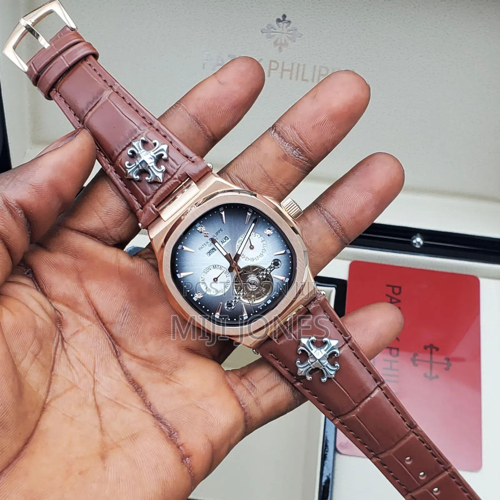 . *Luxury Replica Patek Philippe Automatic Leather Watch For Men*