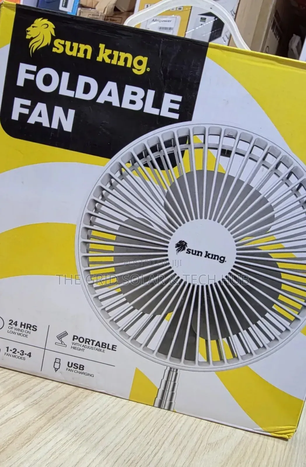 Sun King Foldable Solar Rechargeable Fan (Portable Compact)
