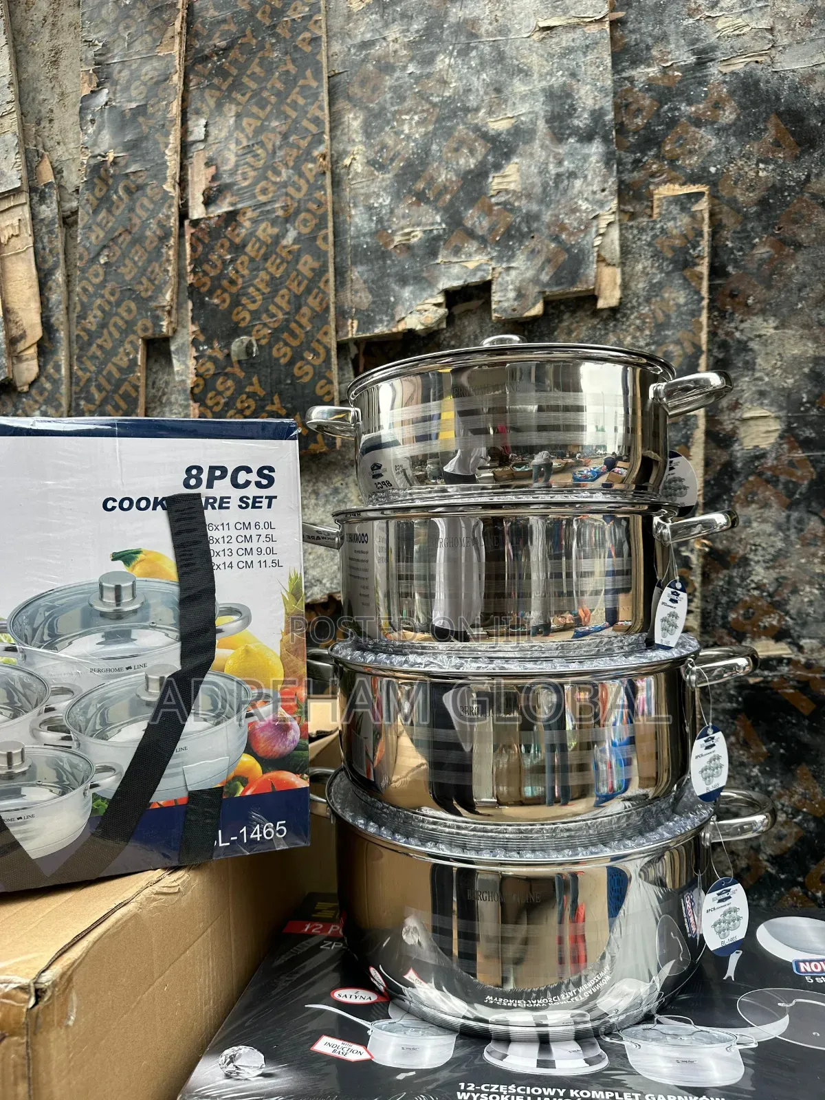 8pcs Stainless Steel Pot Set